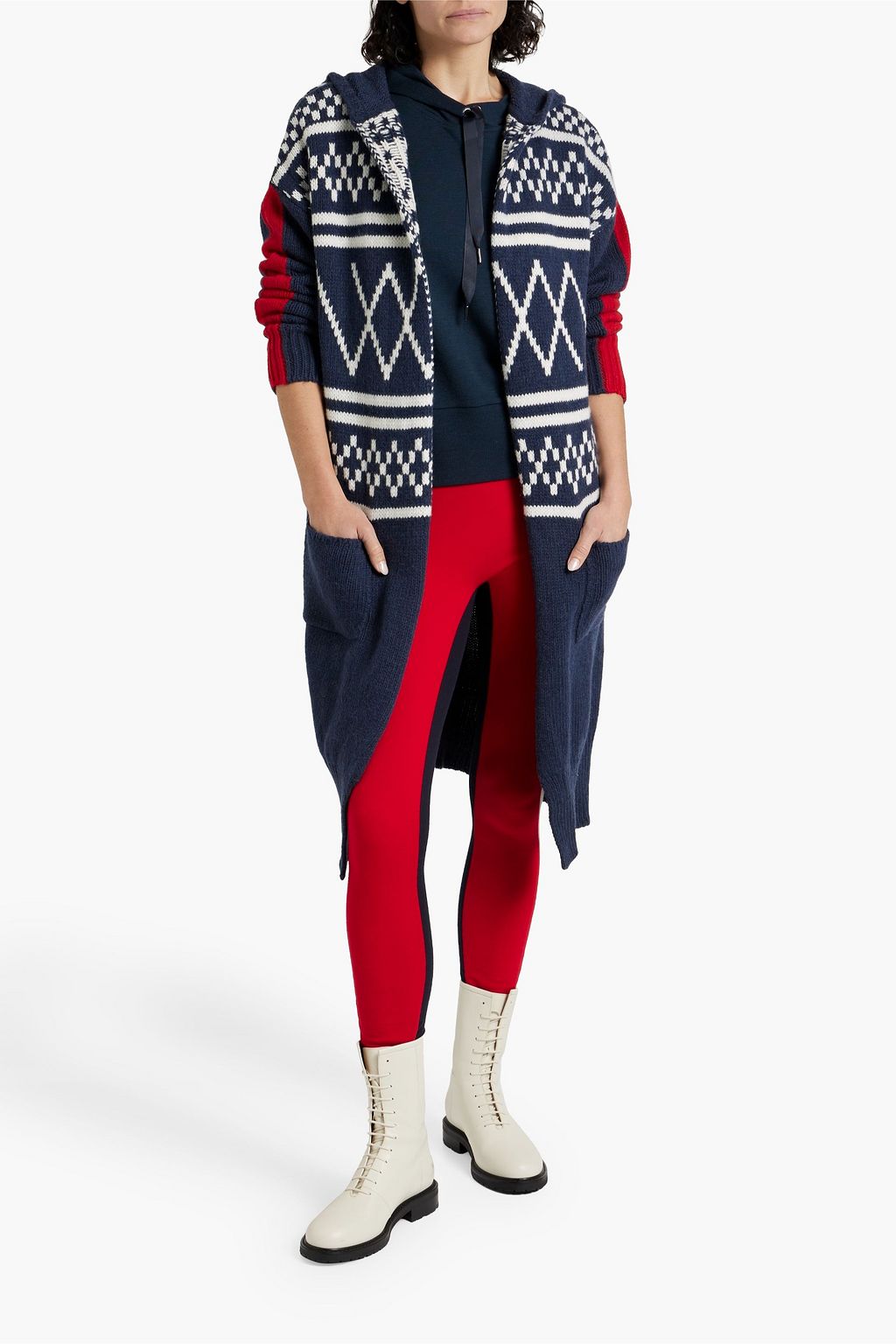 WE NORWEGIANS Fair Isle merino wool and cashmere-blend hooded cardigan