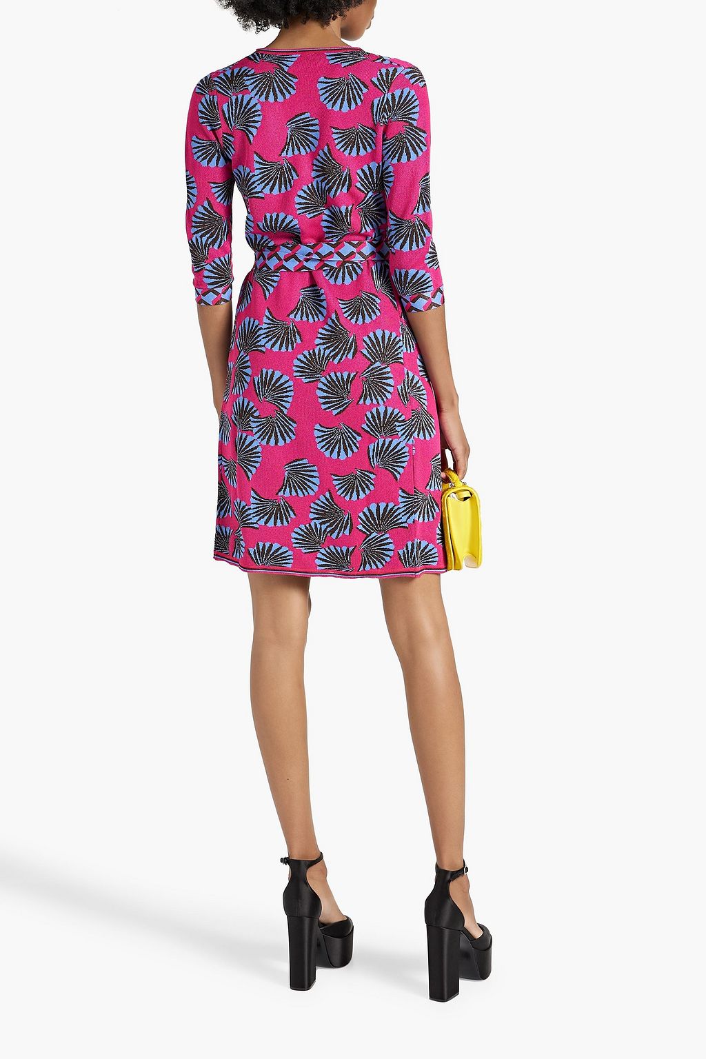 DIANE VON FURSTENBERG 자카드 니트 랩 드레스