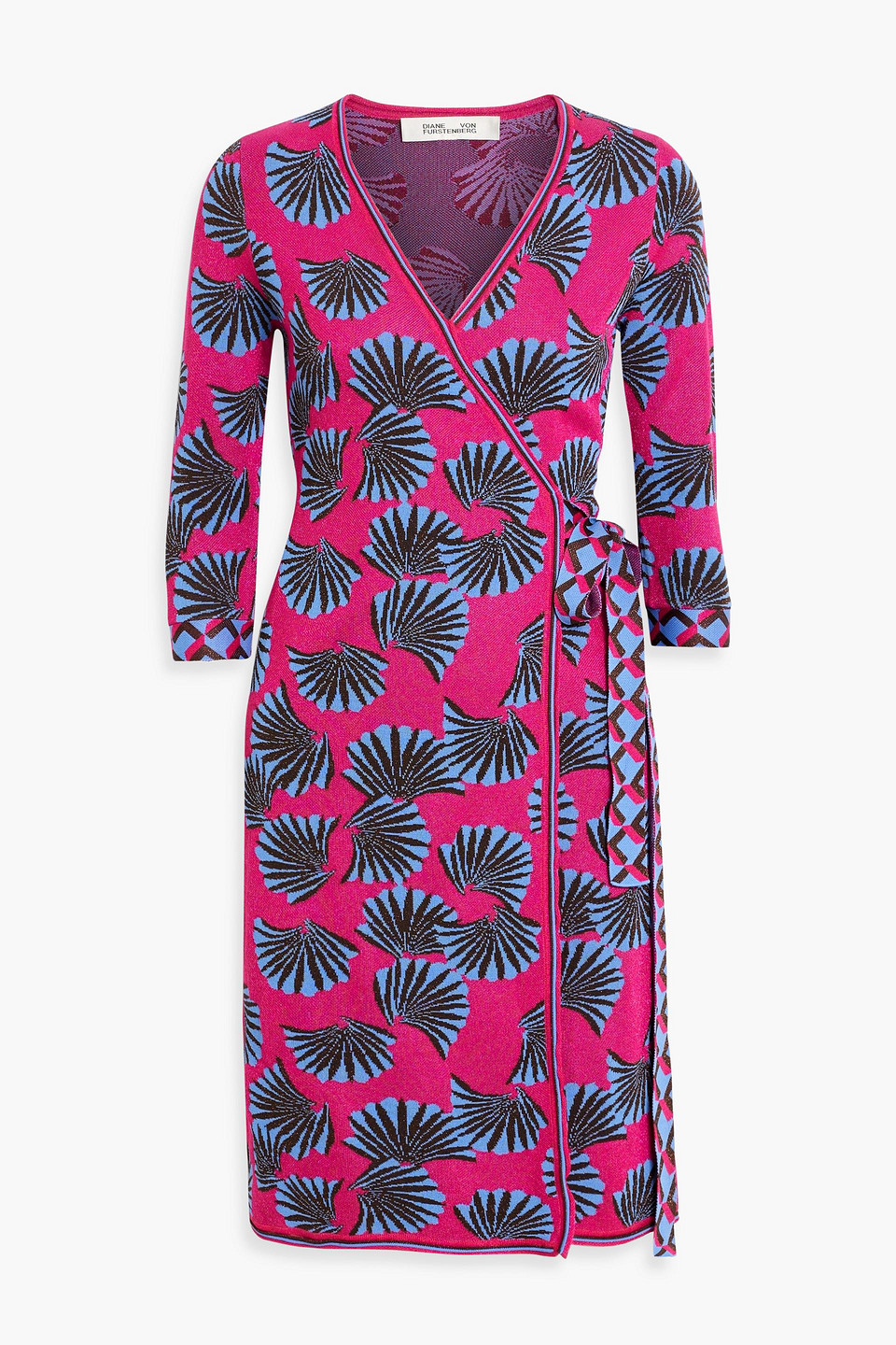 Diane Von Furstenberg Lainey Metallic Jacquard-knit Wrap Dress In Fuchsia