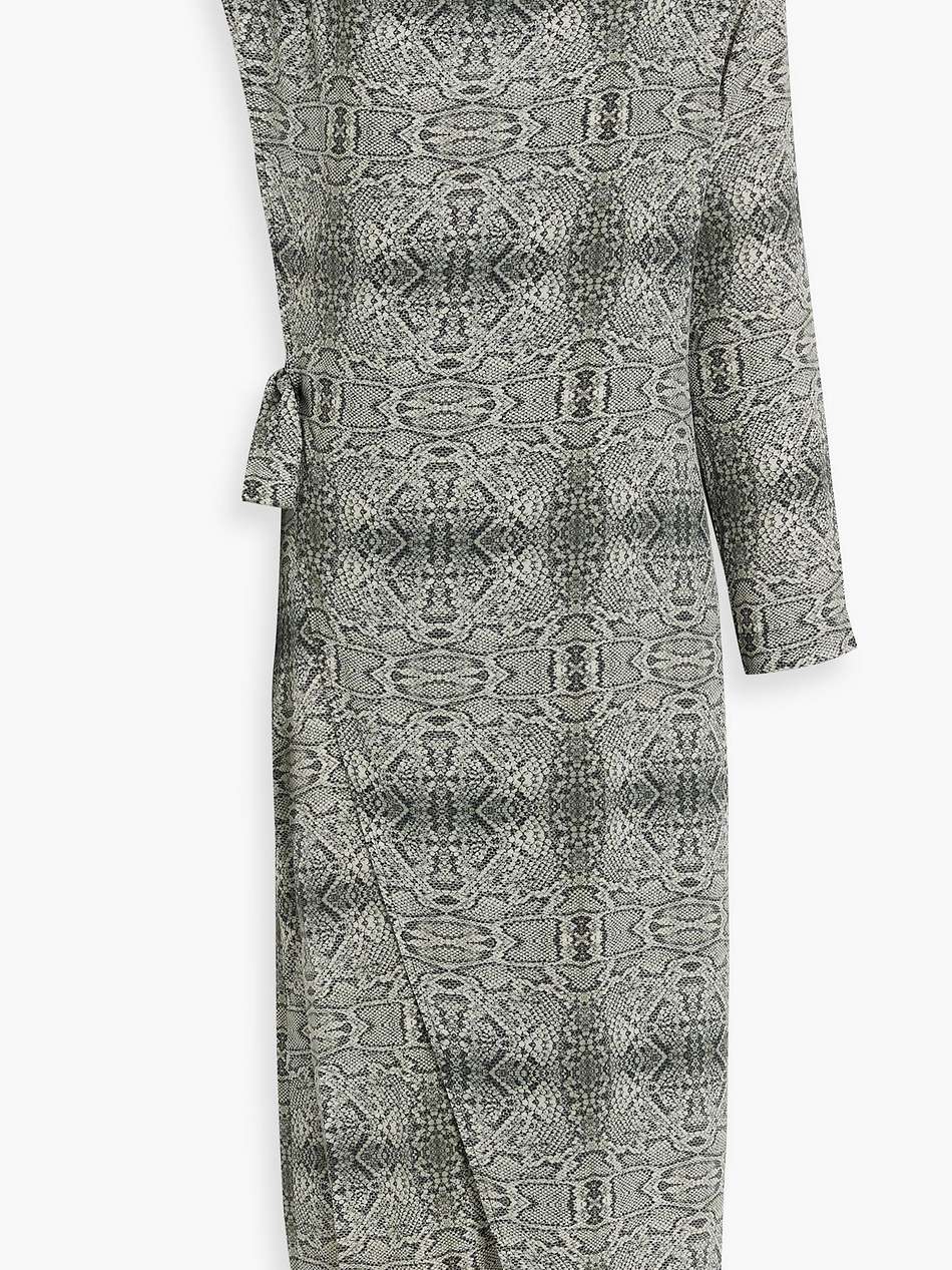 nomad one-sleeve snake-print silk-satin midi dress