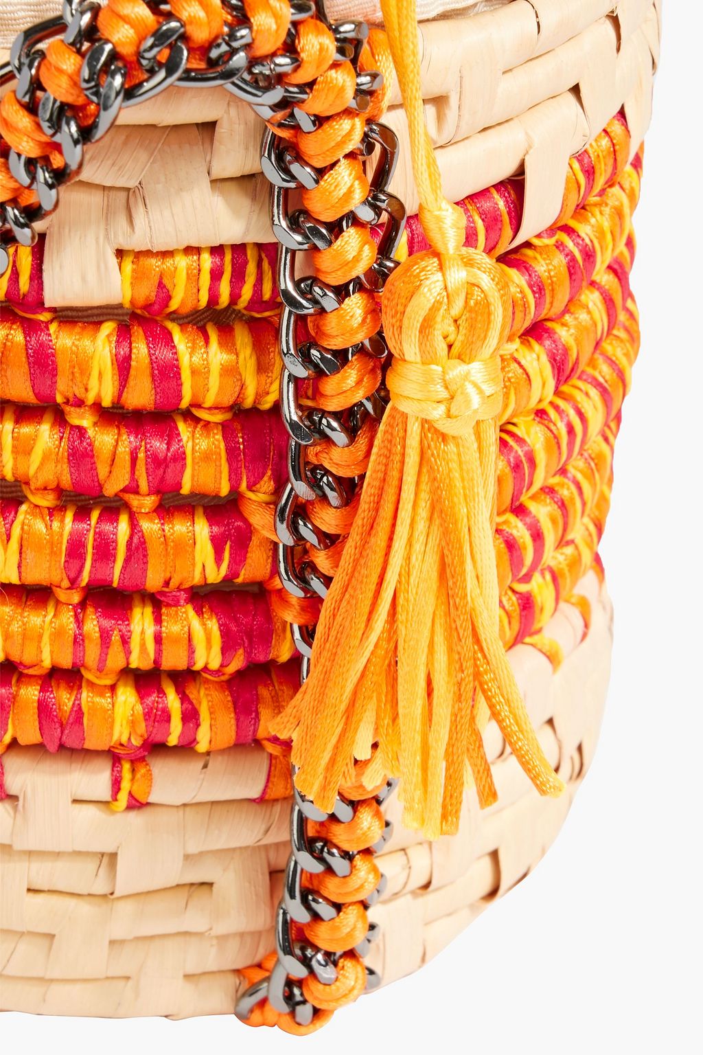 CATARINA MINA Tubinho Neon straw bucket bag