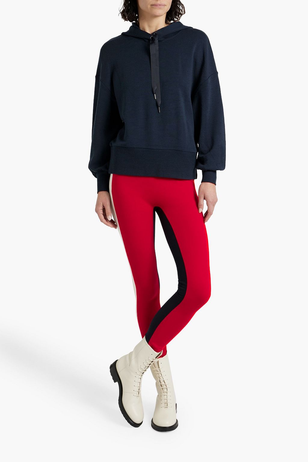WE NORWEGIANS Tryvann appliquéd merino wool-blend high-rise leggings