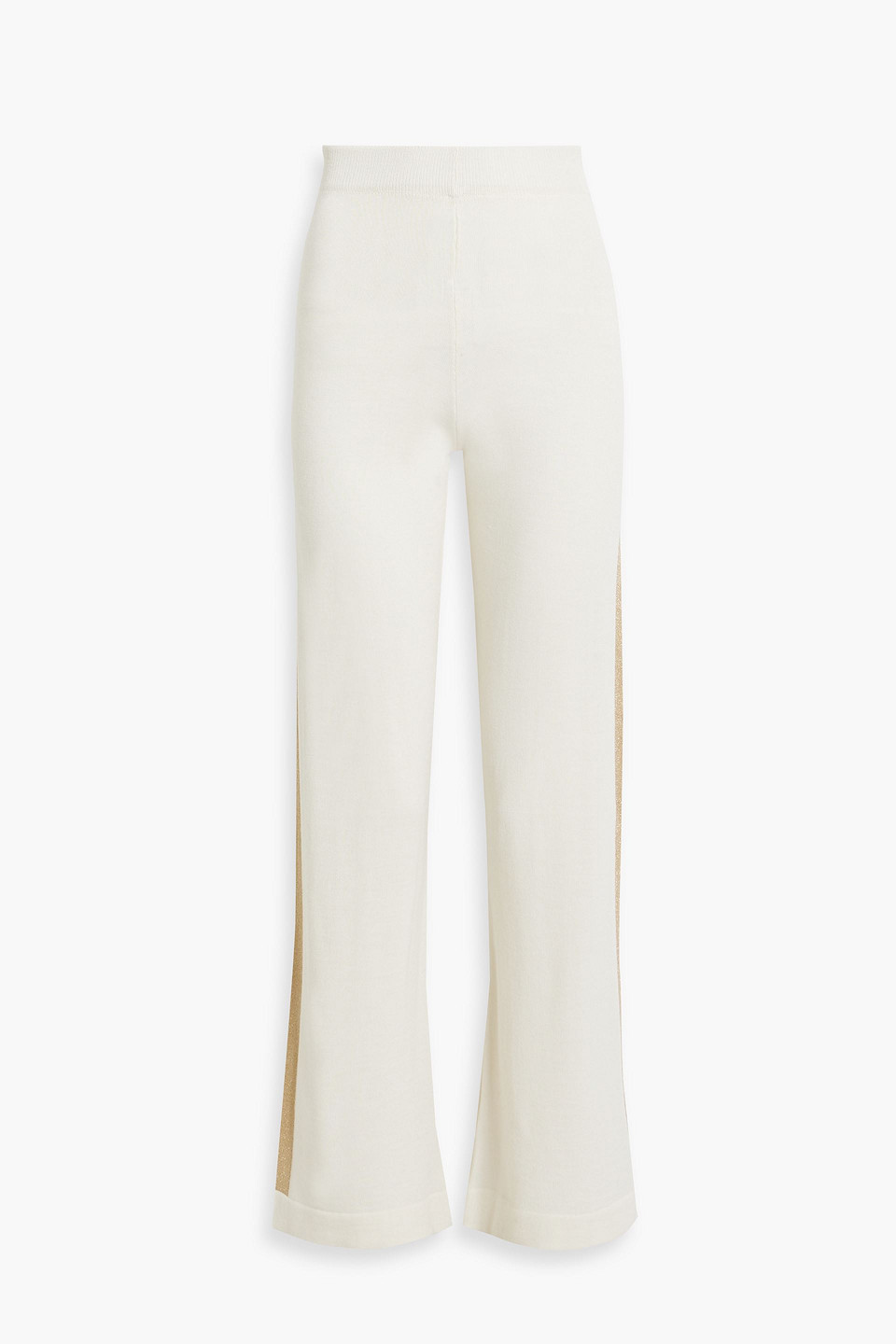 We Norwegians Geilo Striped Merino Wool Track Trousers In Metallic