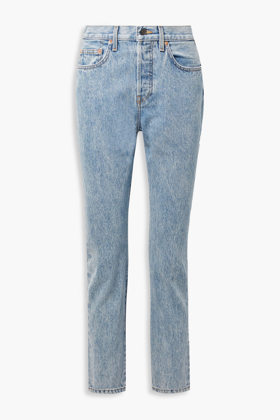 Shop Wardrobe.nyc Mid-rise Slim-leg Jeans In Light Denim