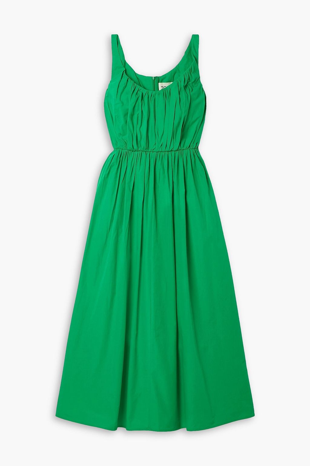 Juliane gathered cotton poplin midi dress