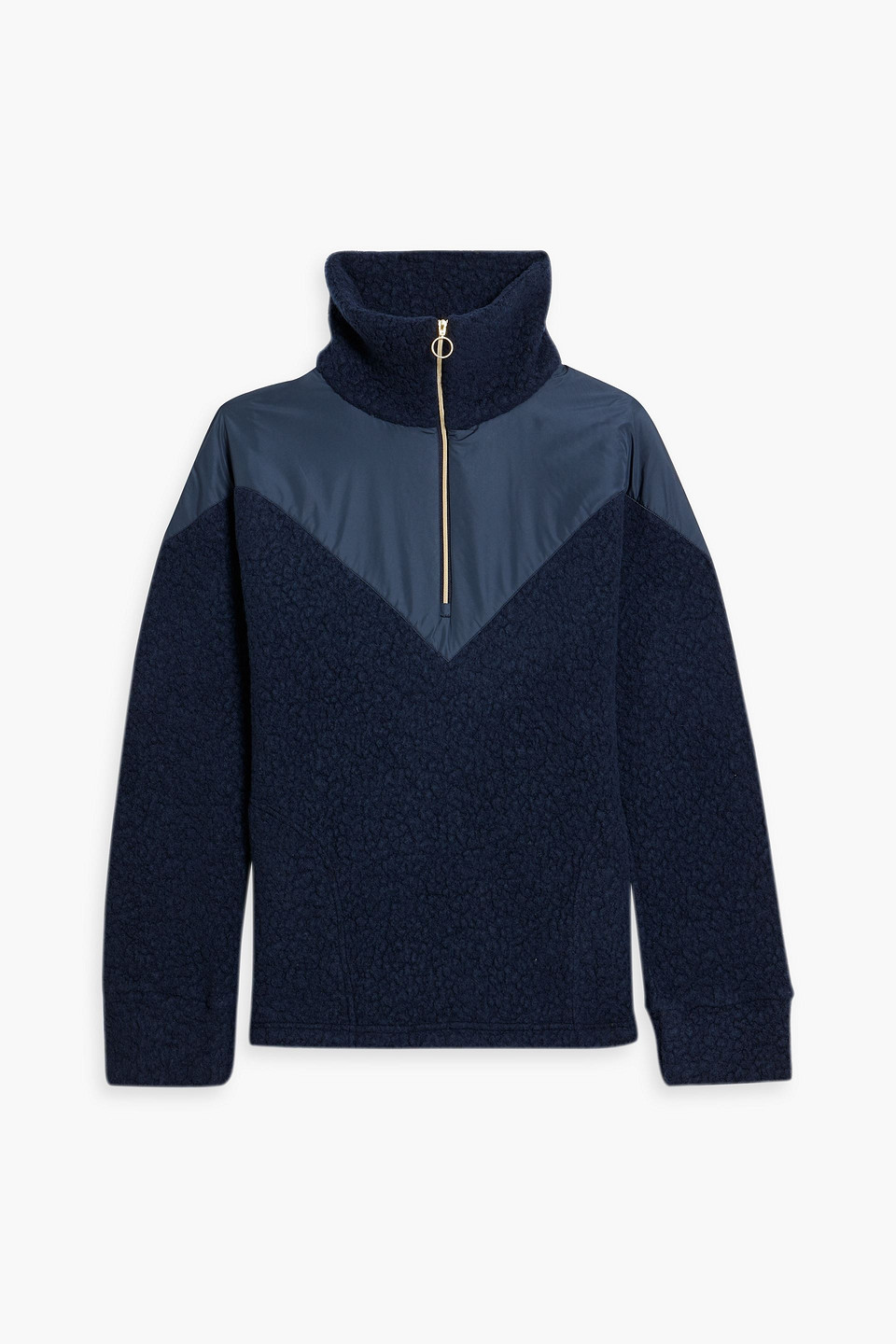 We Norwegians Shell-paneled Fleece Half-zip Jacket In Navy