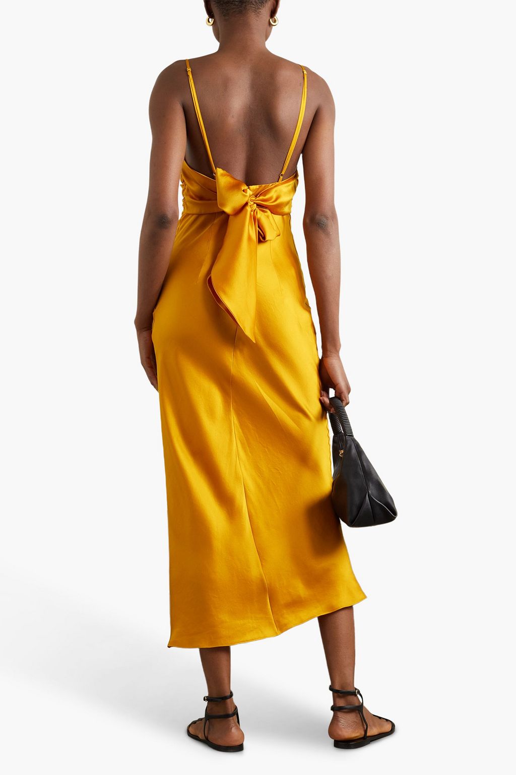 TOVE Sofia bow-detailed silk-satin midi dress