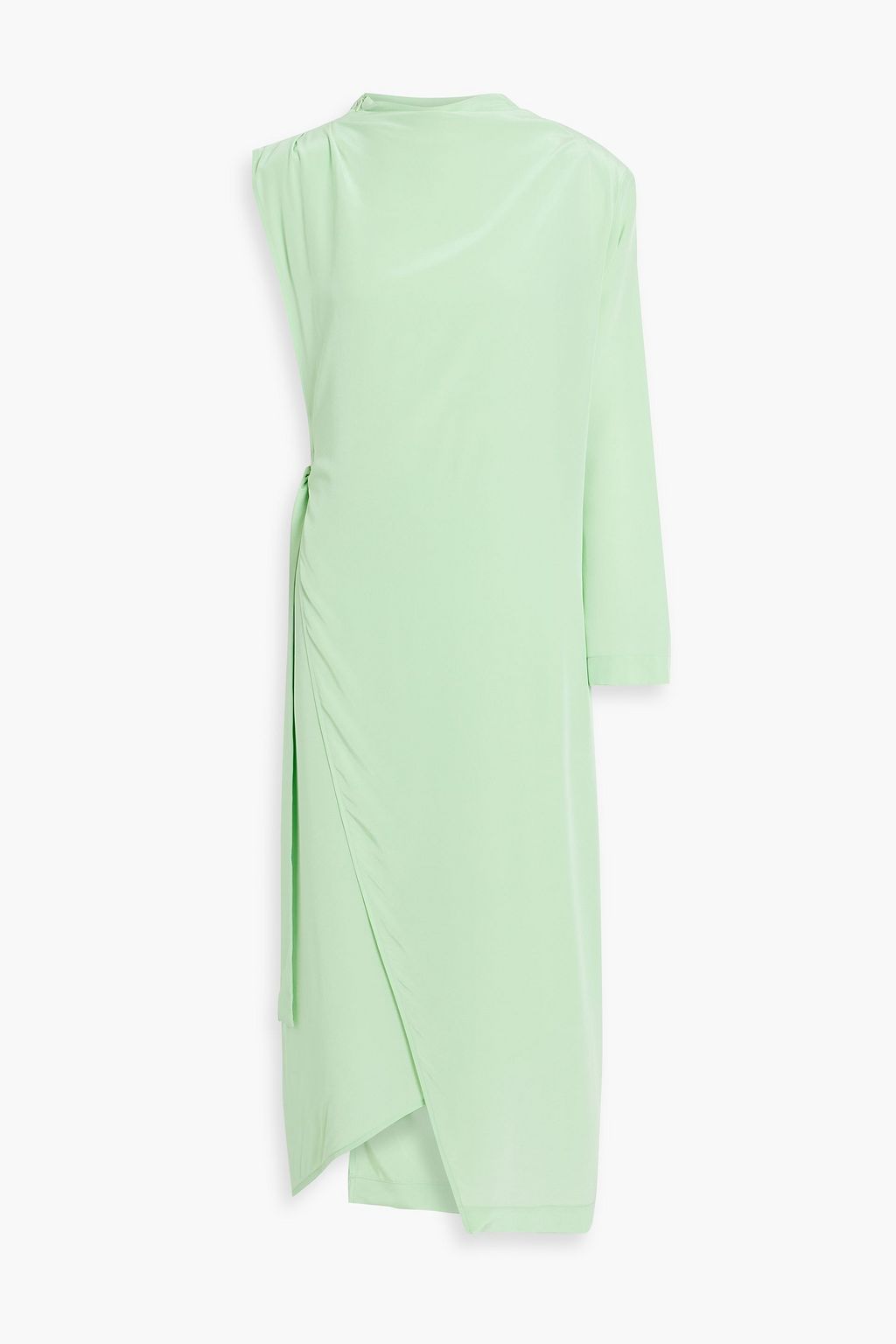 ENVELOPE1976 Nomad one-shoulder silk-satin midi wrap dress | THE OUTNET