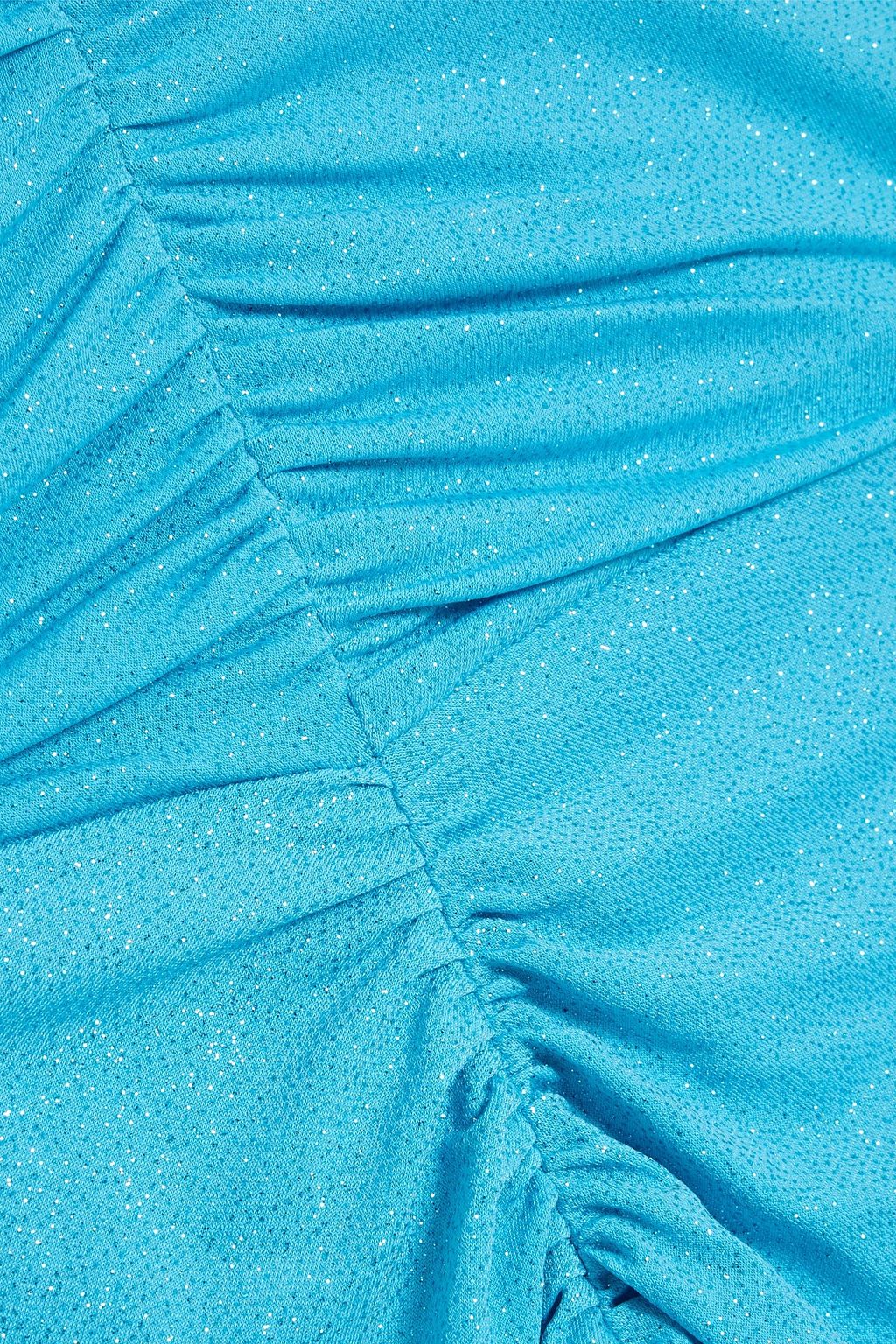 RHEA COSTA Ruched glittered jersey gown