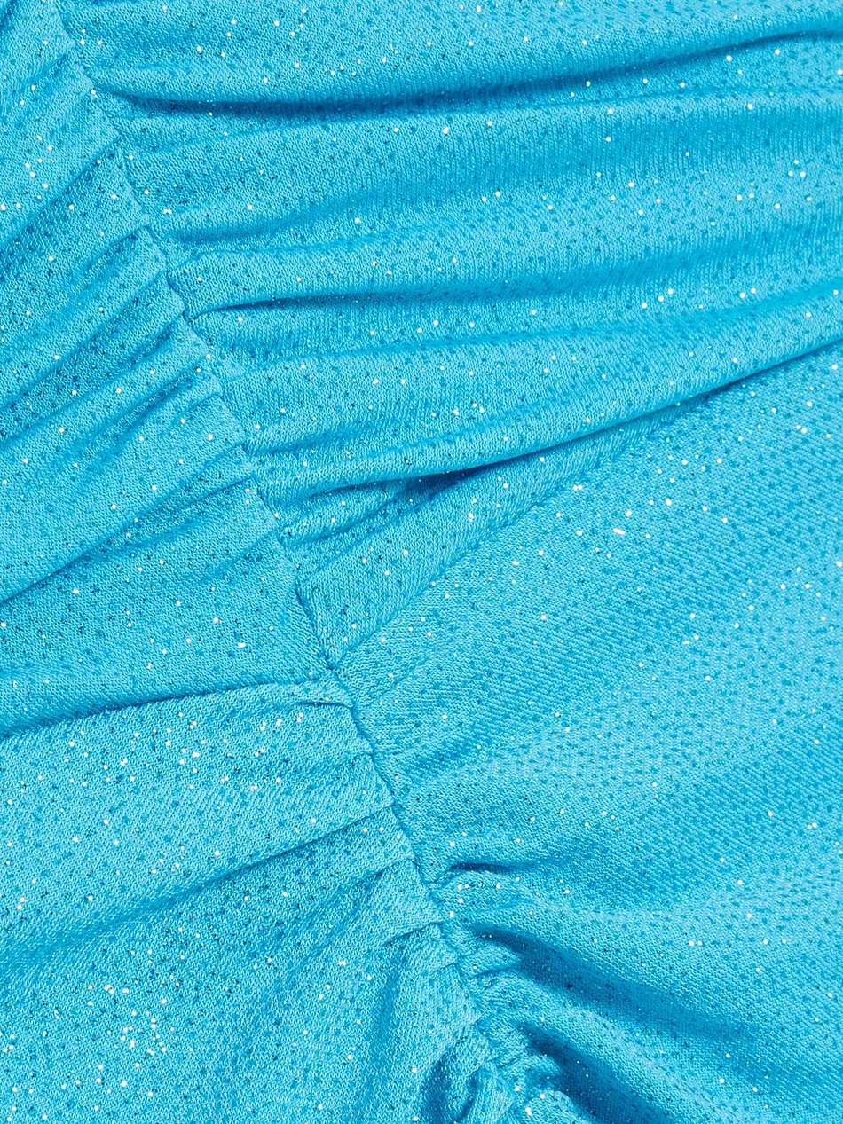 ruched glittered jersey gown