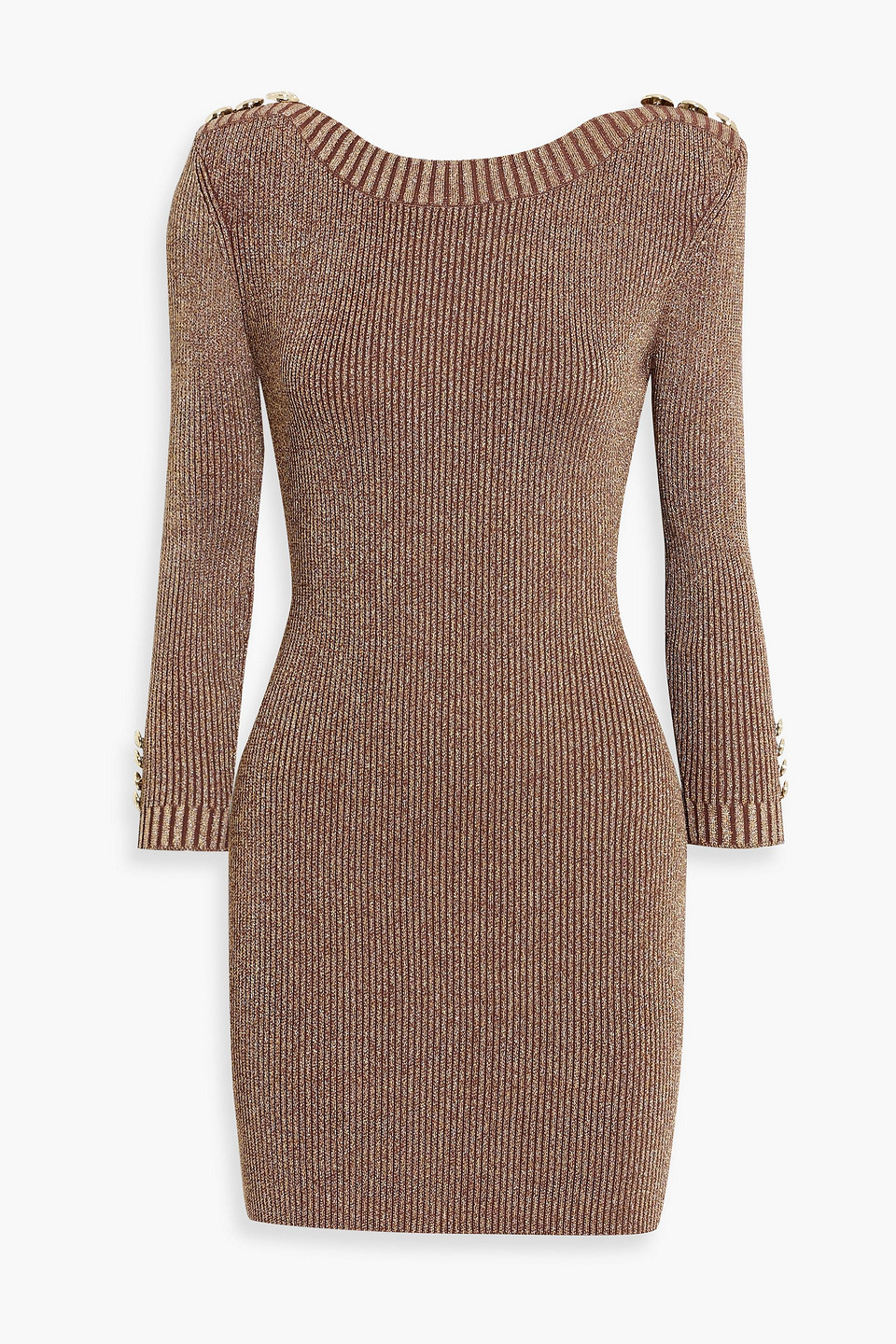 Retrofte Avenue Metallic Stretch-knit Mini Dress In Gold | ModeSens