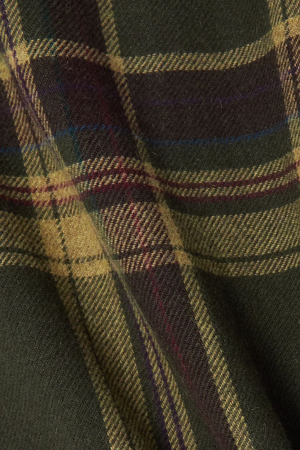 RALPH LAUREN COLLECTION Aden checked wool-felt midi wrap skirt
