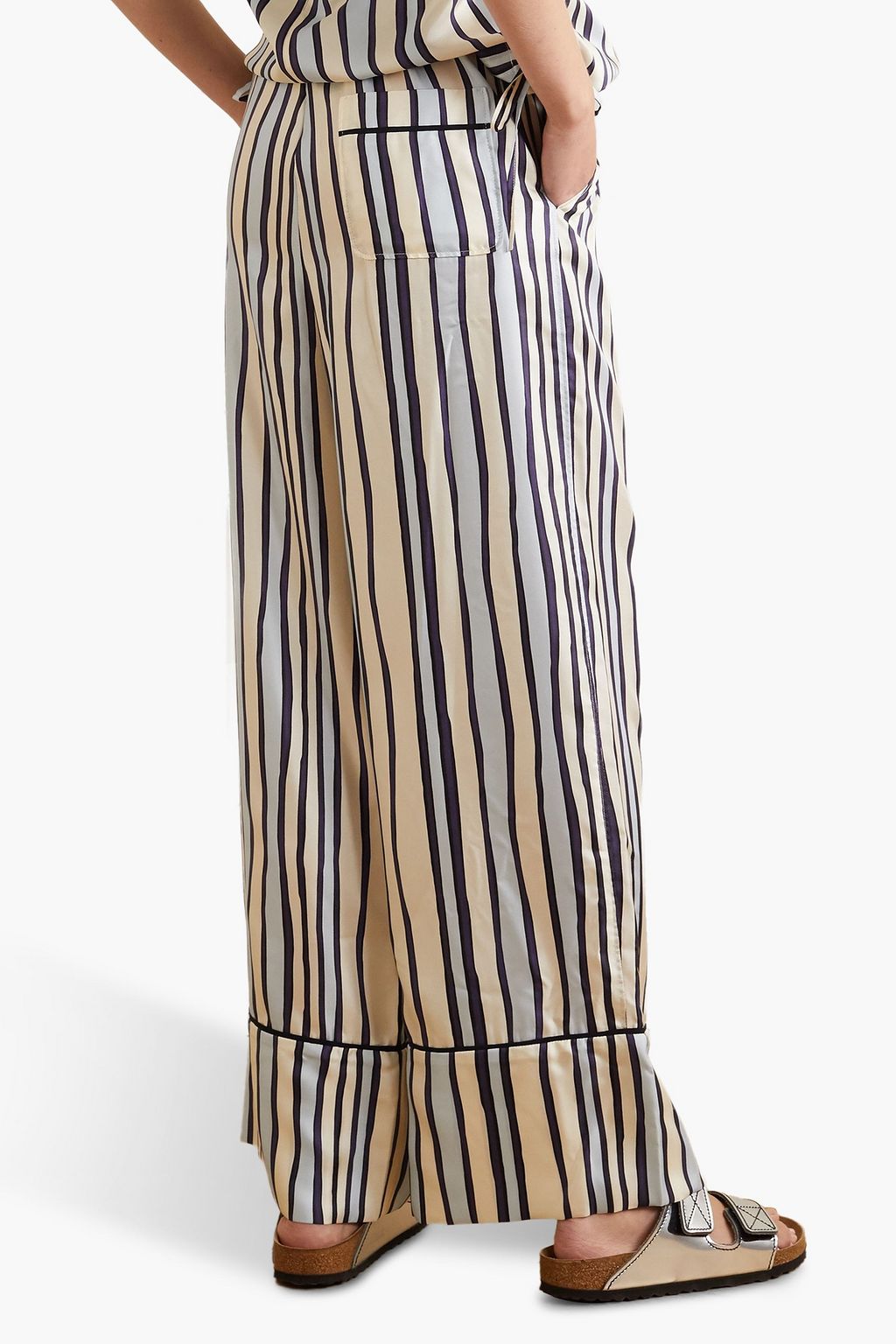 MARNI Striped silk-twill pants