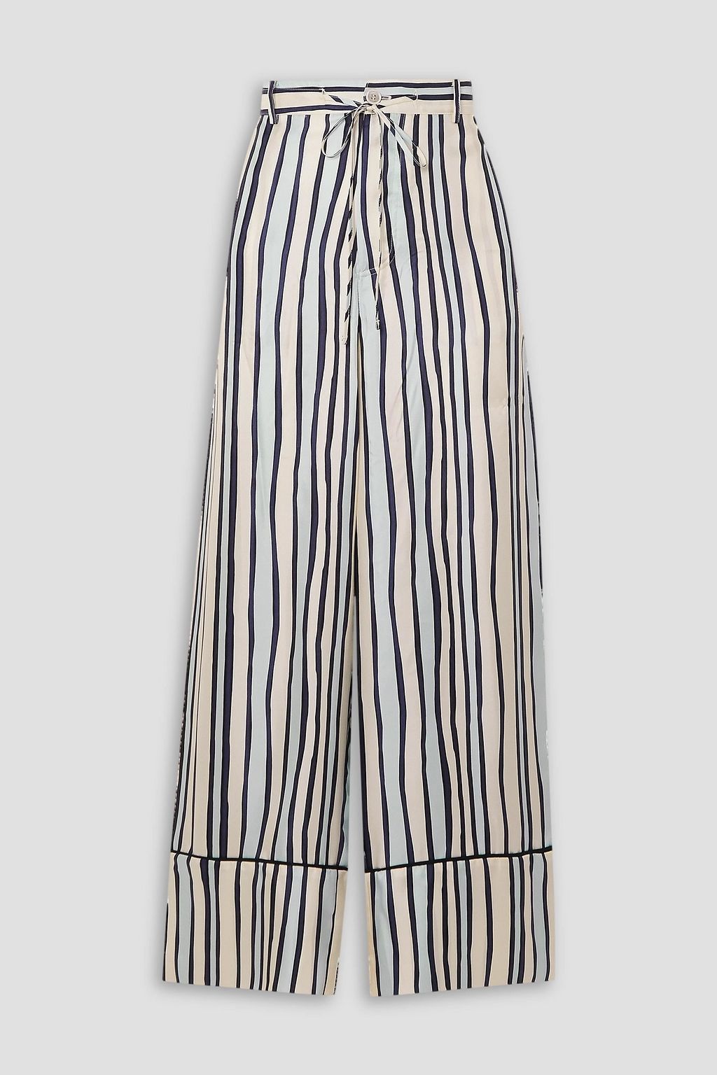 Silk top striped pants