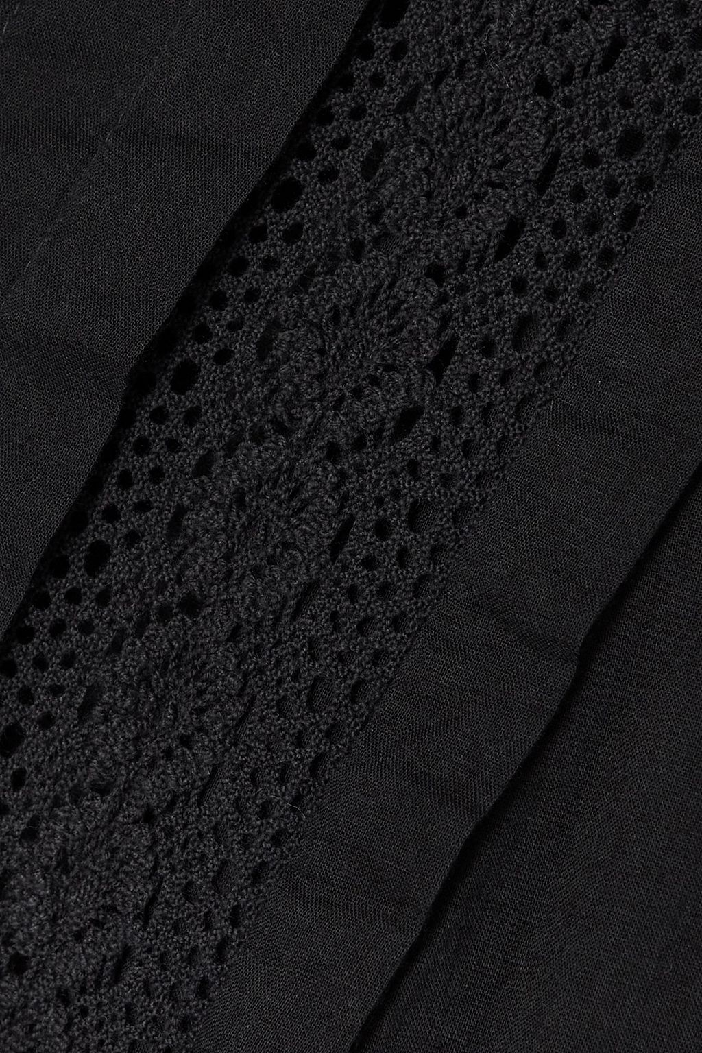 NILI LOTAN Risette corded lace-trimmed cotton-voile maxi dress