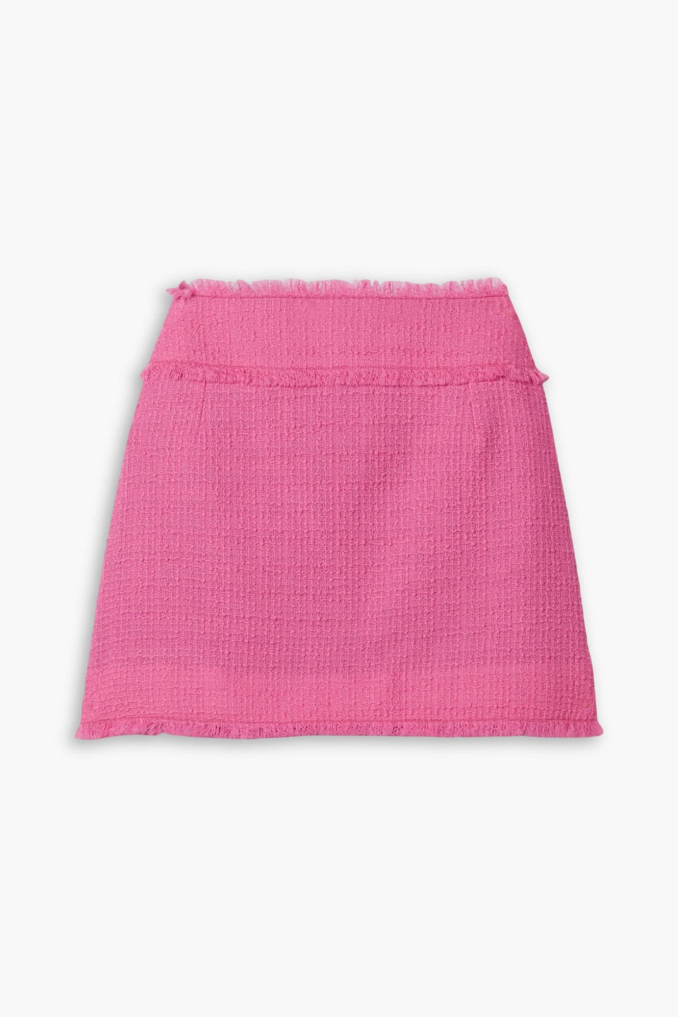 Dolce & Gabbana Frayed Wool-blend Tweed Mini Skirt In Pink