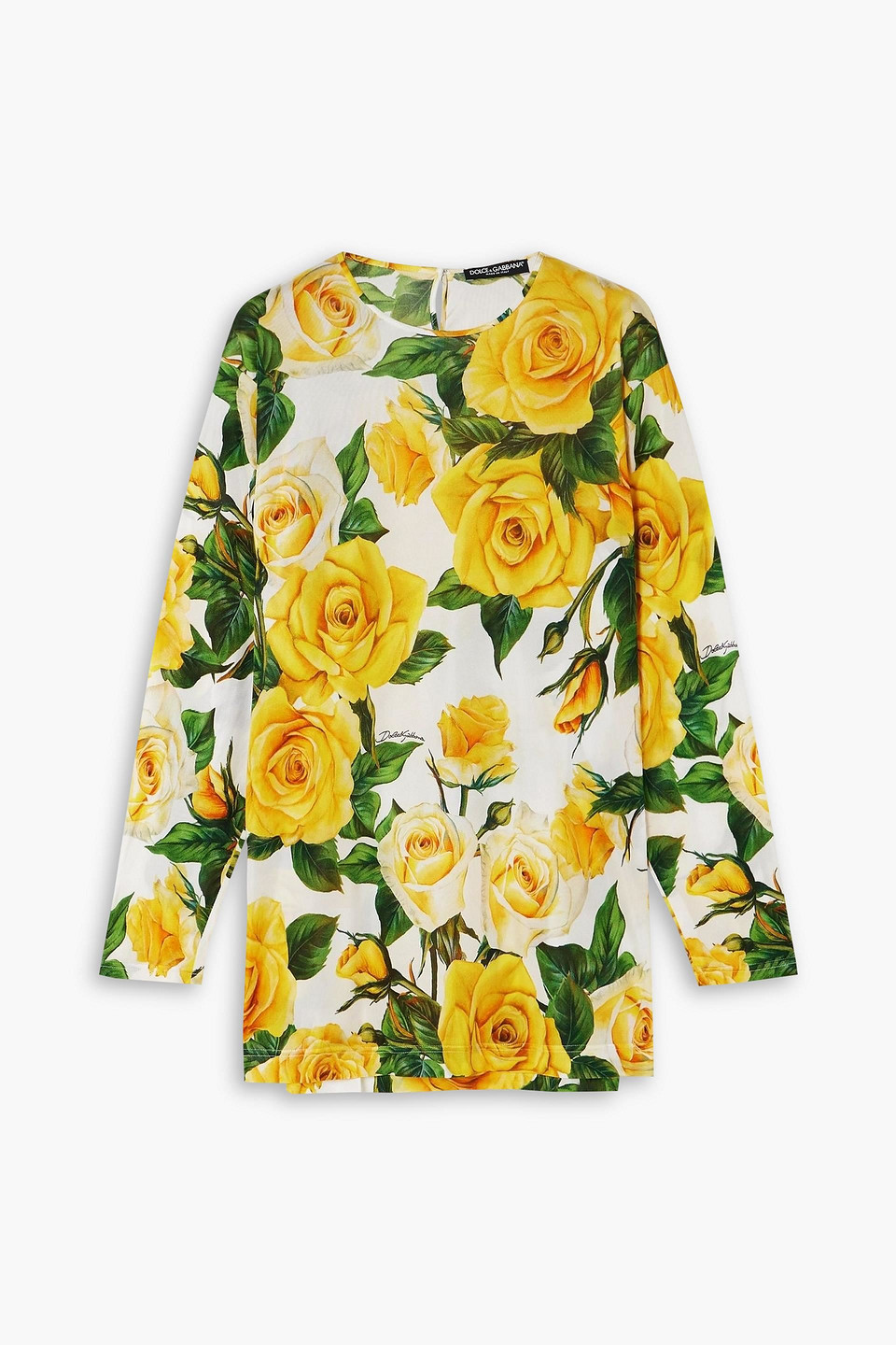 dolce&gabbana - floral-print organza blouse - yellow - it 36