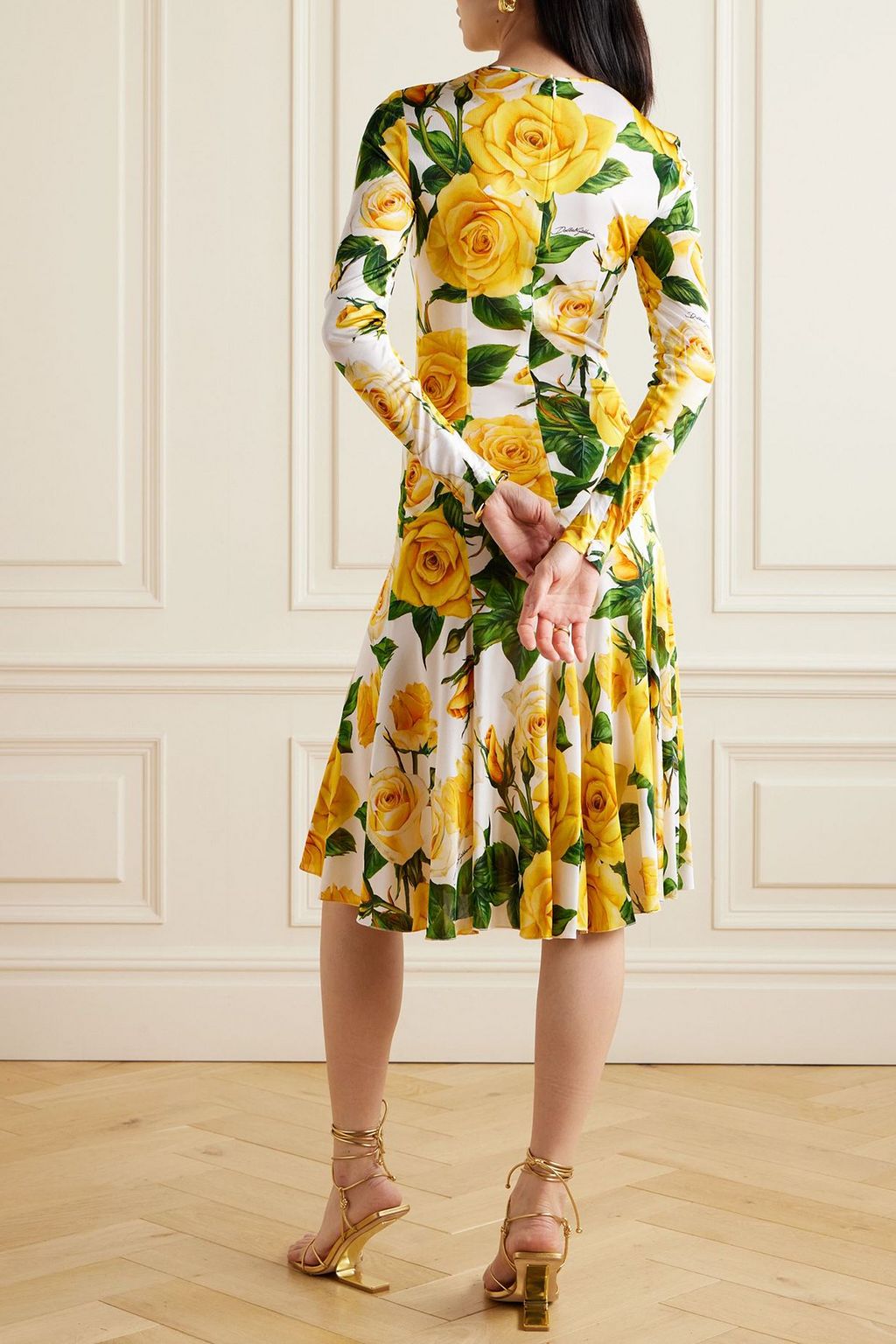 DOLCE&GABBANA Floral-print organza midi dress