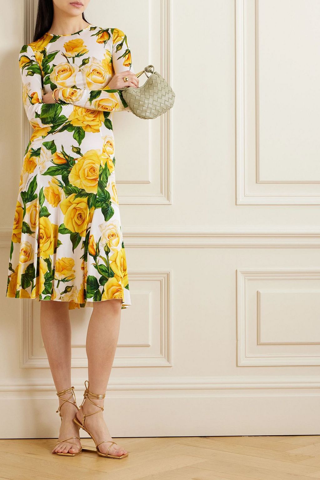 DOLCE&GABBANA Floral-print organza midi dress