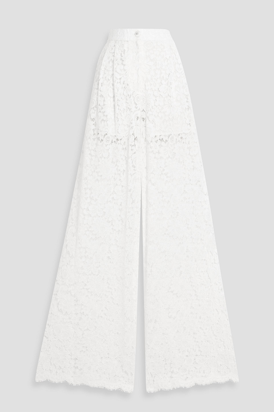 Dolce & Gabbana Corded Lace Wide-leg Pants In White