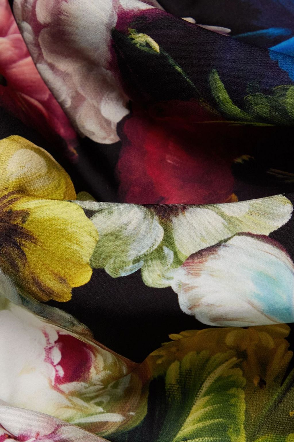 DOLCE&GABBANA Ruched floral-print stretch-silk charmeuse midi dress