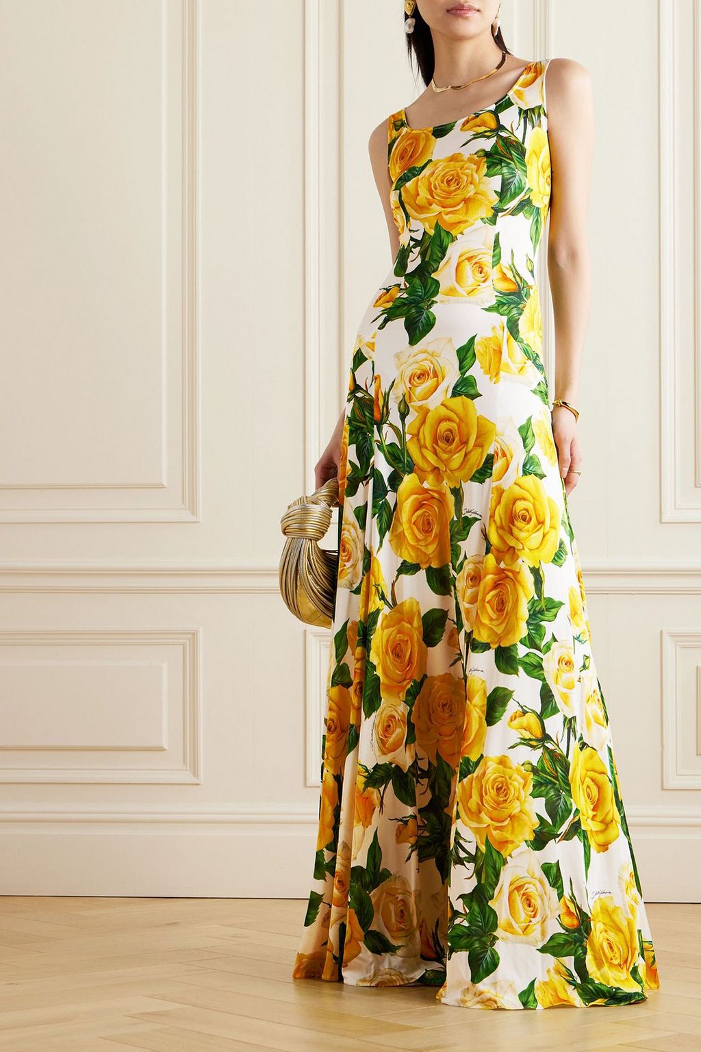 DOLCE&GABBANA Floral-print woven maxi dress