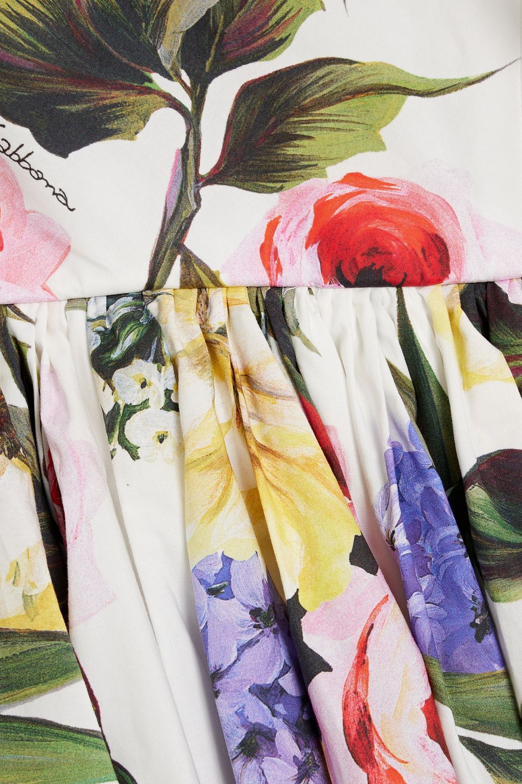 DOLCE&GABBANA Floral-print cotton-poplin halterneck midi dress