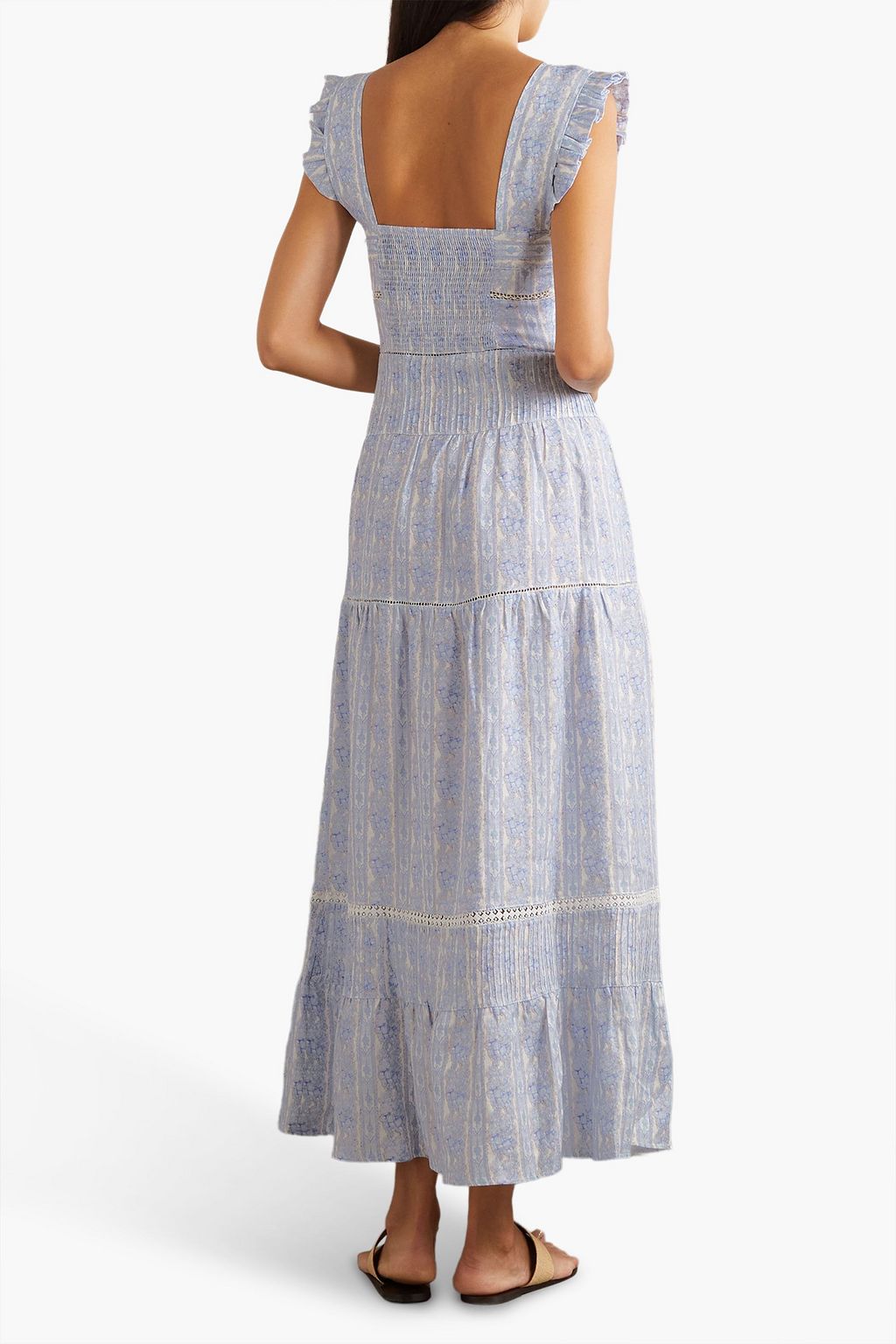 LUG VON SIGA Sybill crochet-trimmed floral-print linen maxi dress