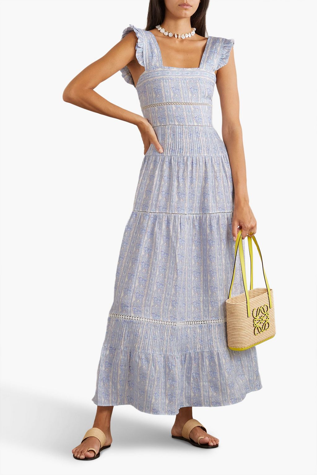 LUG VON SIGA Sybill crochet-trimmed floral-print linen maxi dress | THE ...