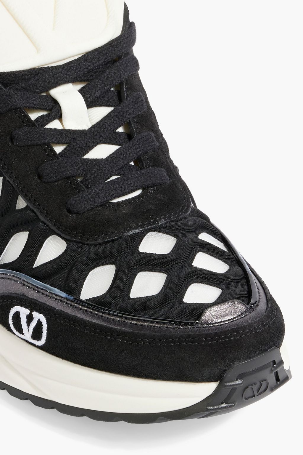 VALENTINO GARAVANI Mesh, neoprene and suede sneakers