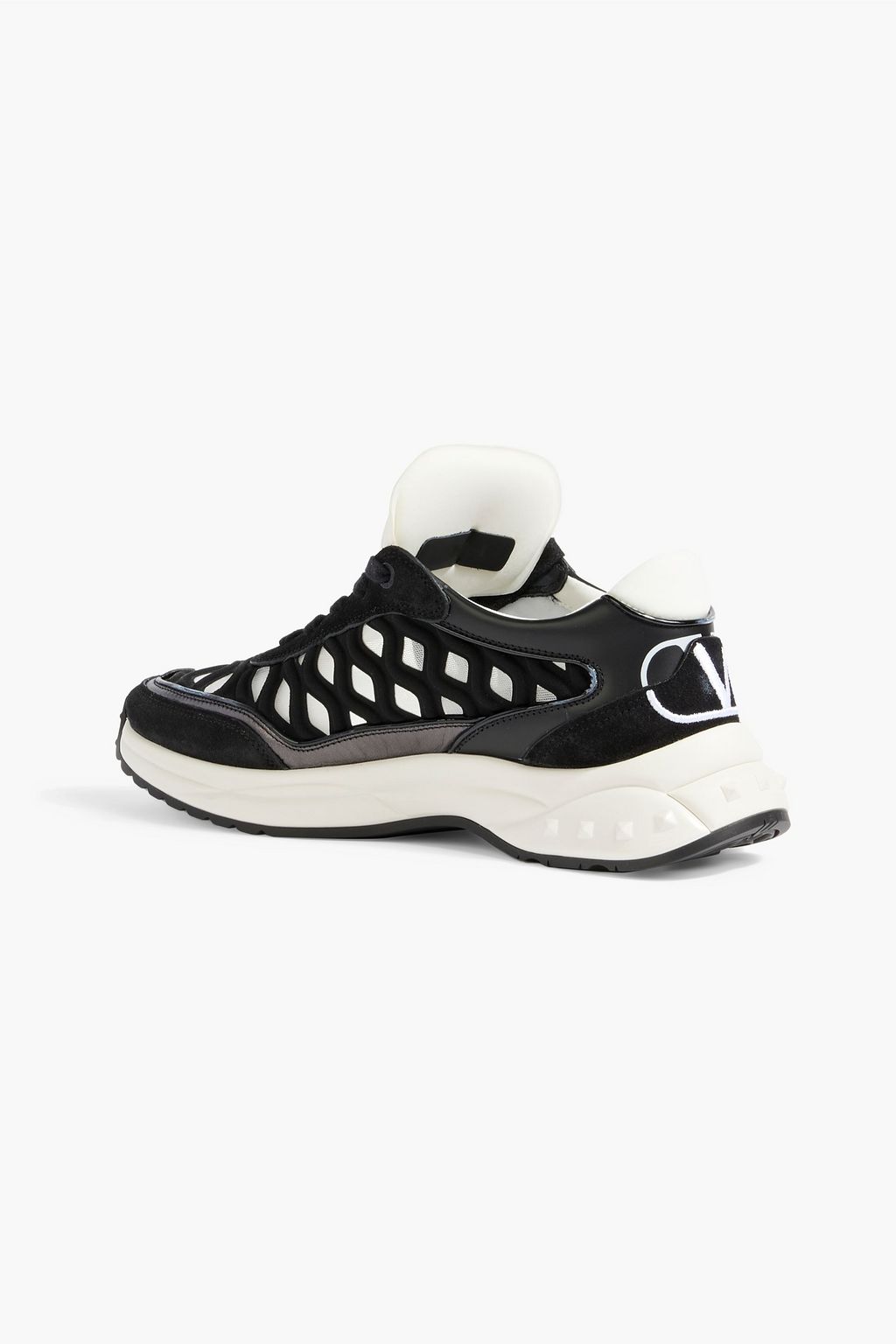 VALENTINO GARAVANI Mesh, neoprene and suede sneakers