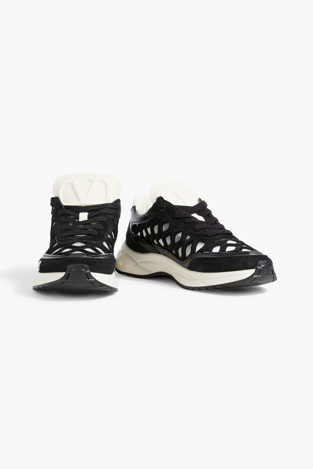VALENTINO GARAVANI Mesh, neoprene and suede sneakers