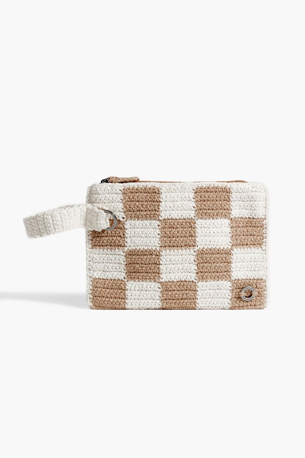 CATARINA MINA Bolsa checked crochet pouch