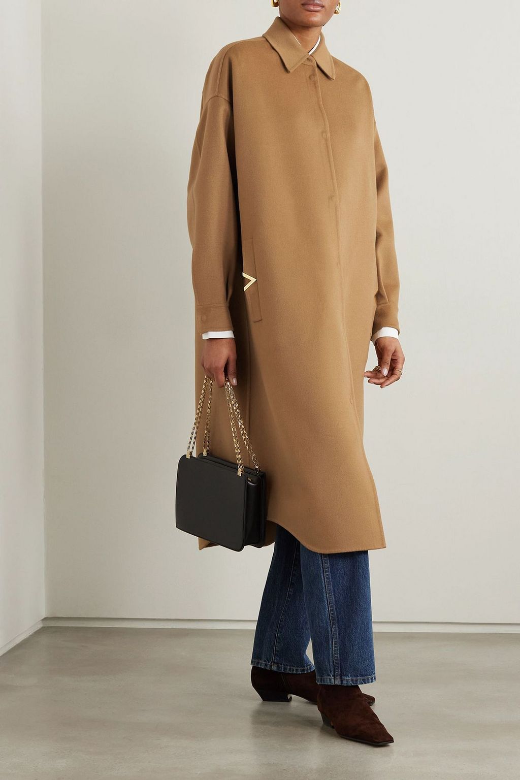 VALENTINO GARAVANI Embellished wool and cashmere-blend coat