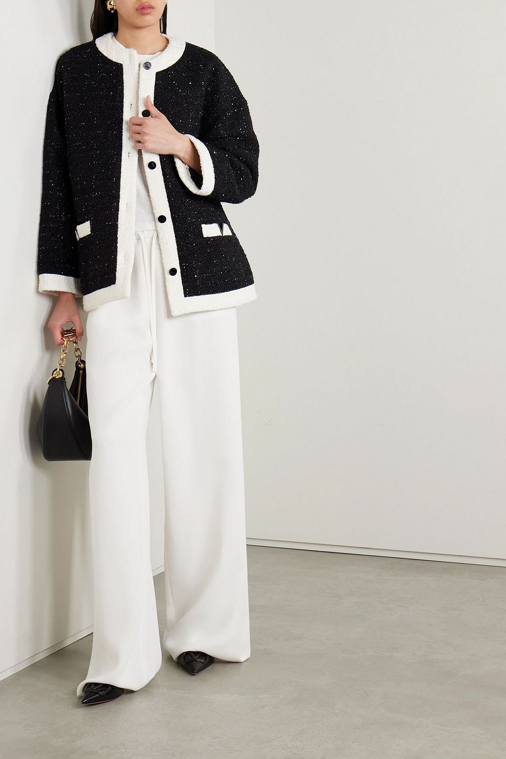 VALENTINO GARAVANI Silk crepe de chine wide-leg pants