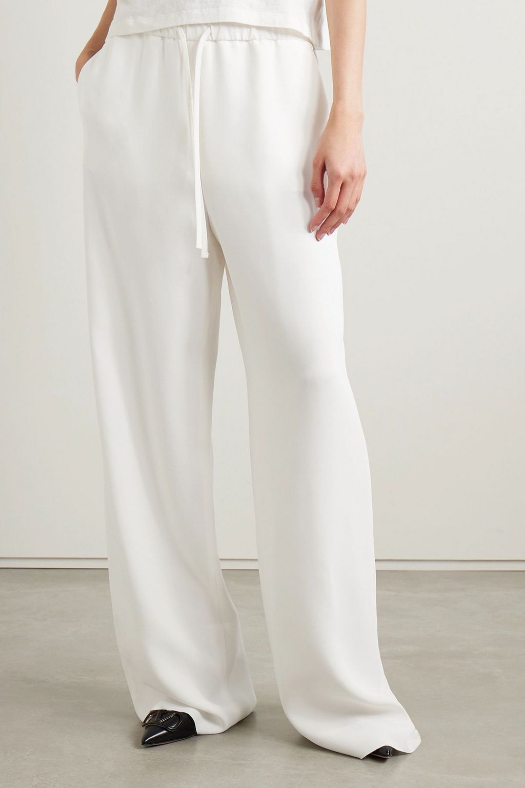 VALENTINO GARAVANI Silk crepe de chine wide-leg pants