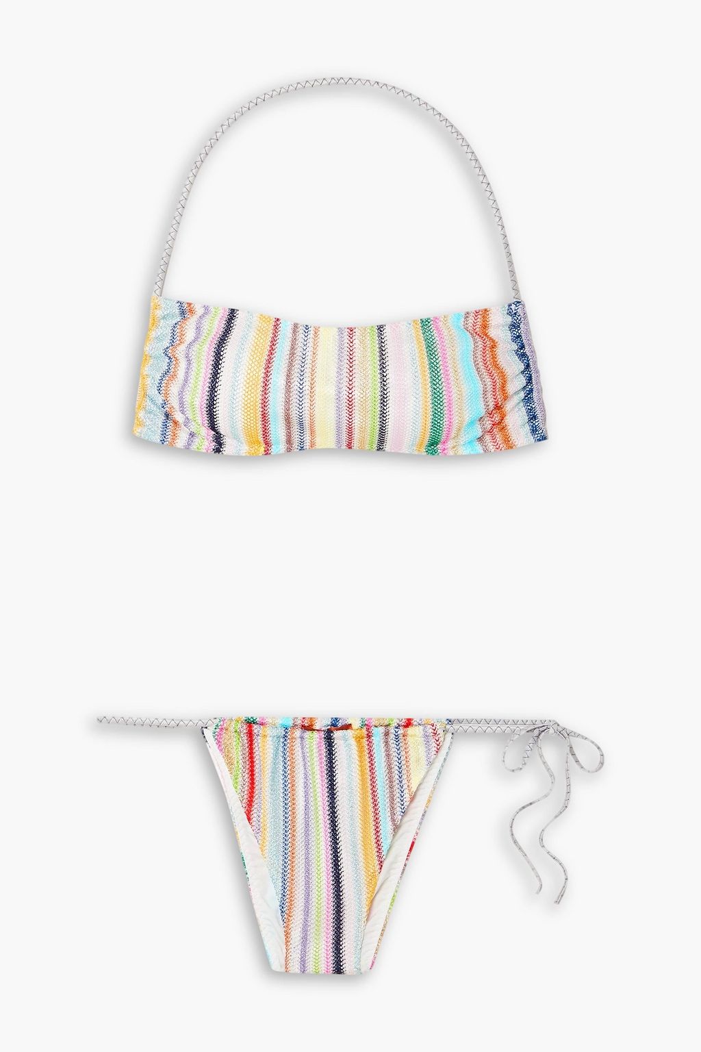 White Halterneck Rainbow Bikini Top