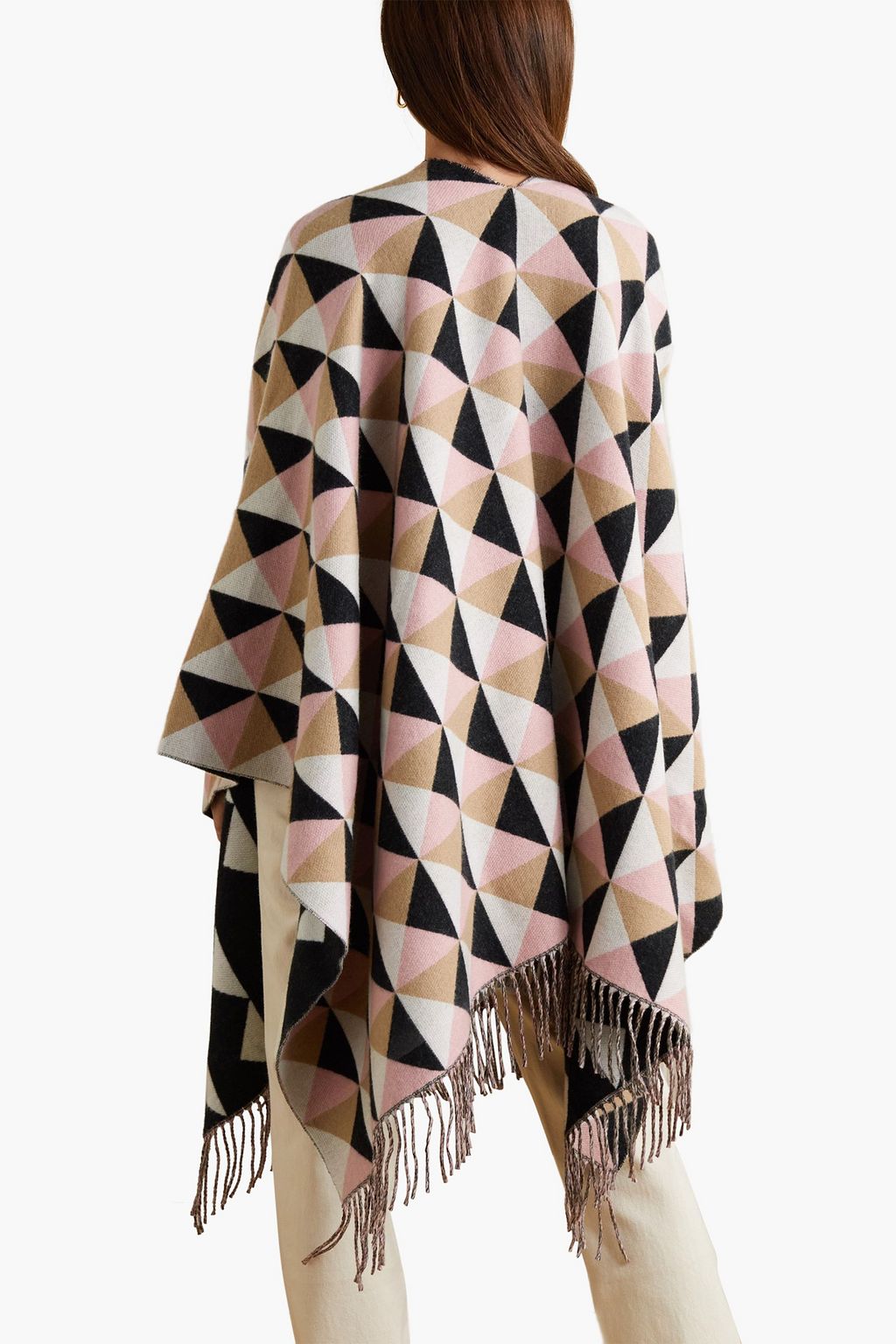 VALENTINO GARAVANI Maxi Stud jacquard-knit cashmere and wool-blend wrap