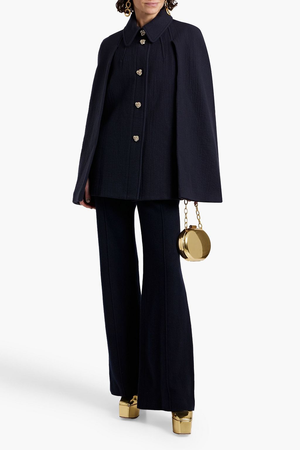 CHLOÉ Cape-effect wool coat