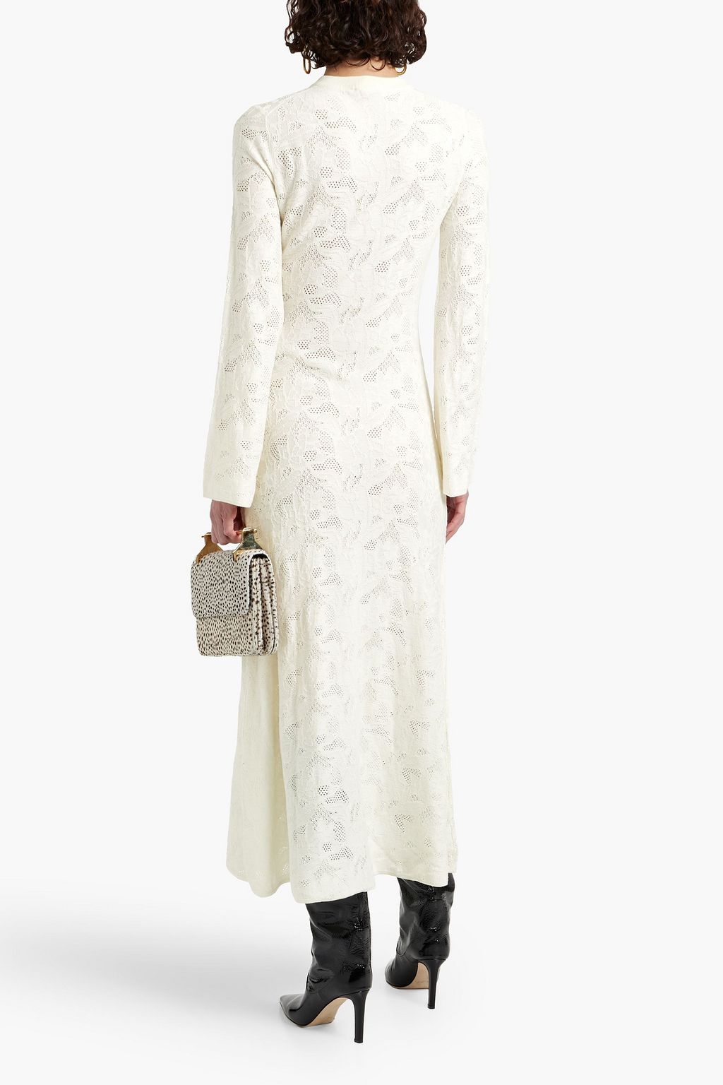 CHLOÉ Wool and silk-blend midi dress