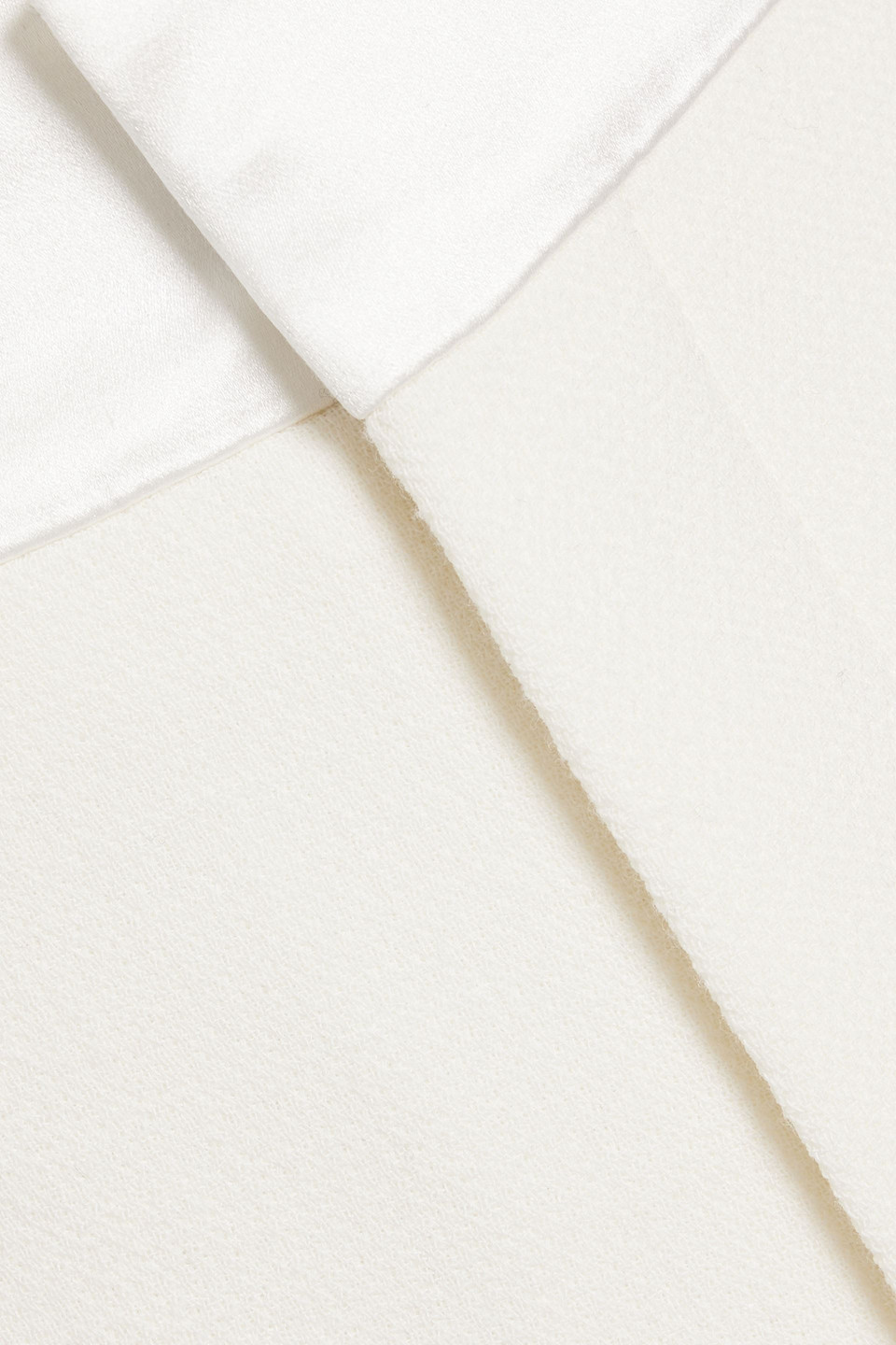CHLOÉ SATIN-TRIMMED WOOL-CREPE STRAIGHT-LEG PANTS