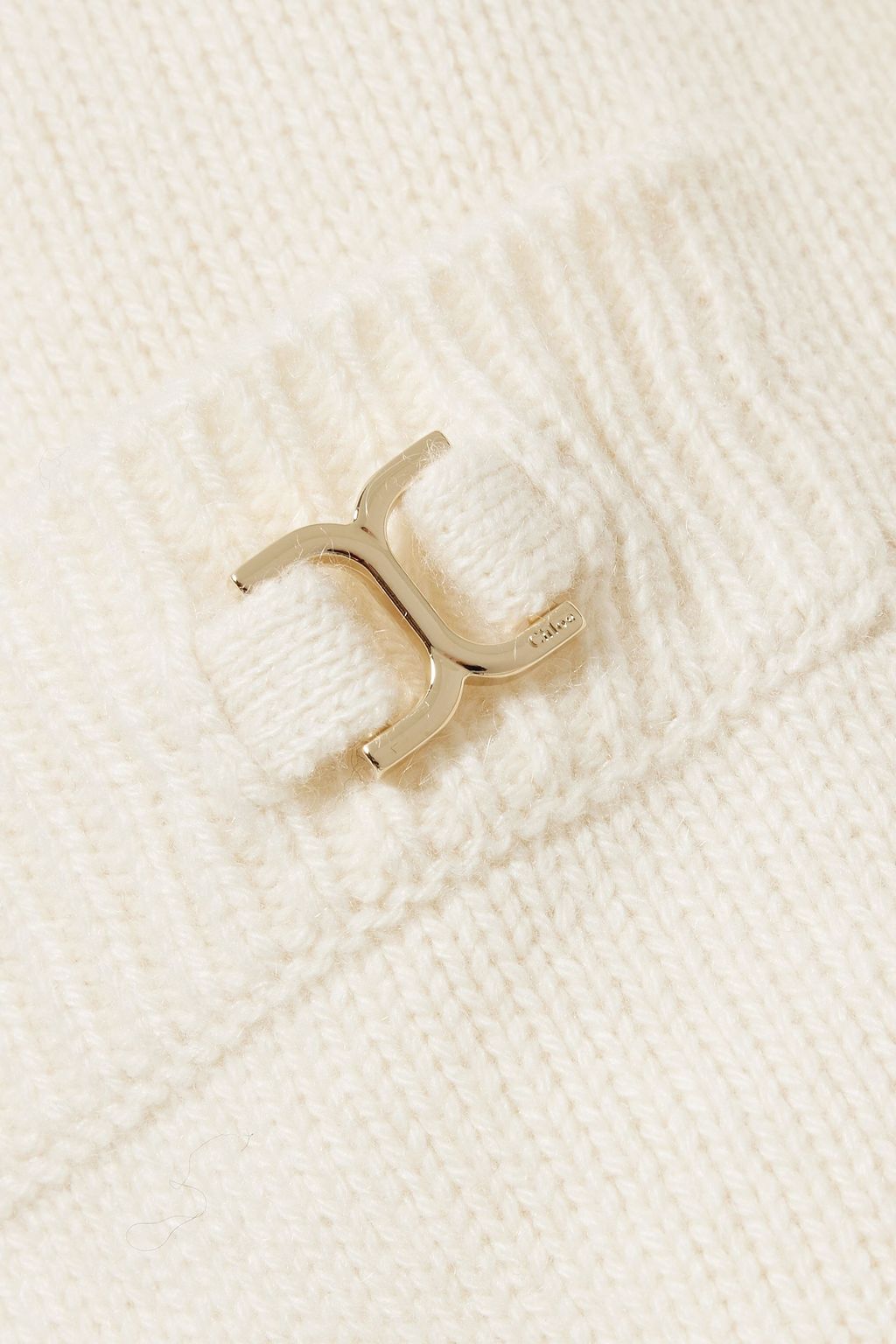 CHLOÉ Pointelle-trimmed cashmere cardigan