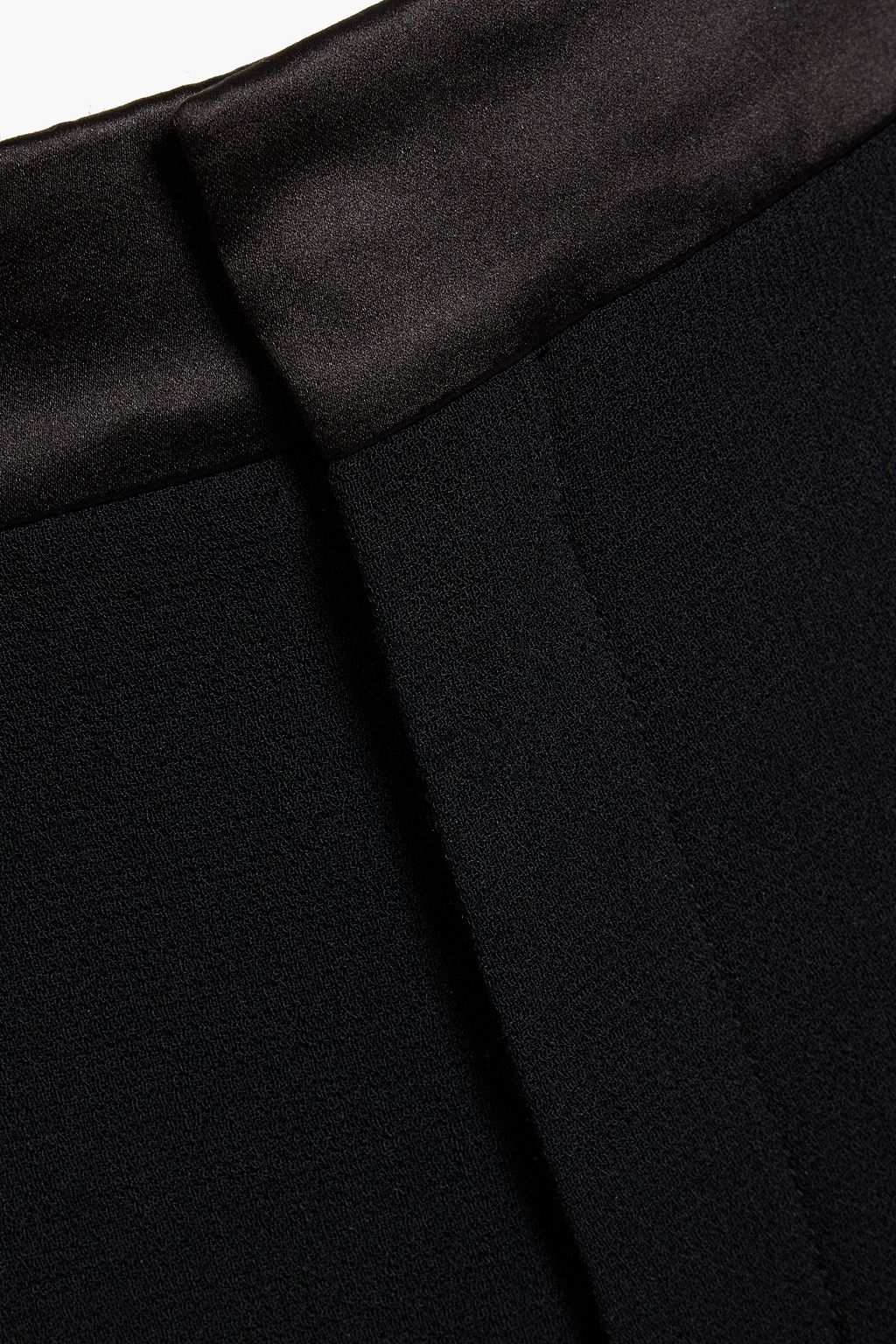 CHLOÉ Satin-trimmed wool-crepe straight-leg pants