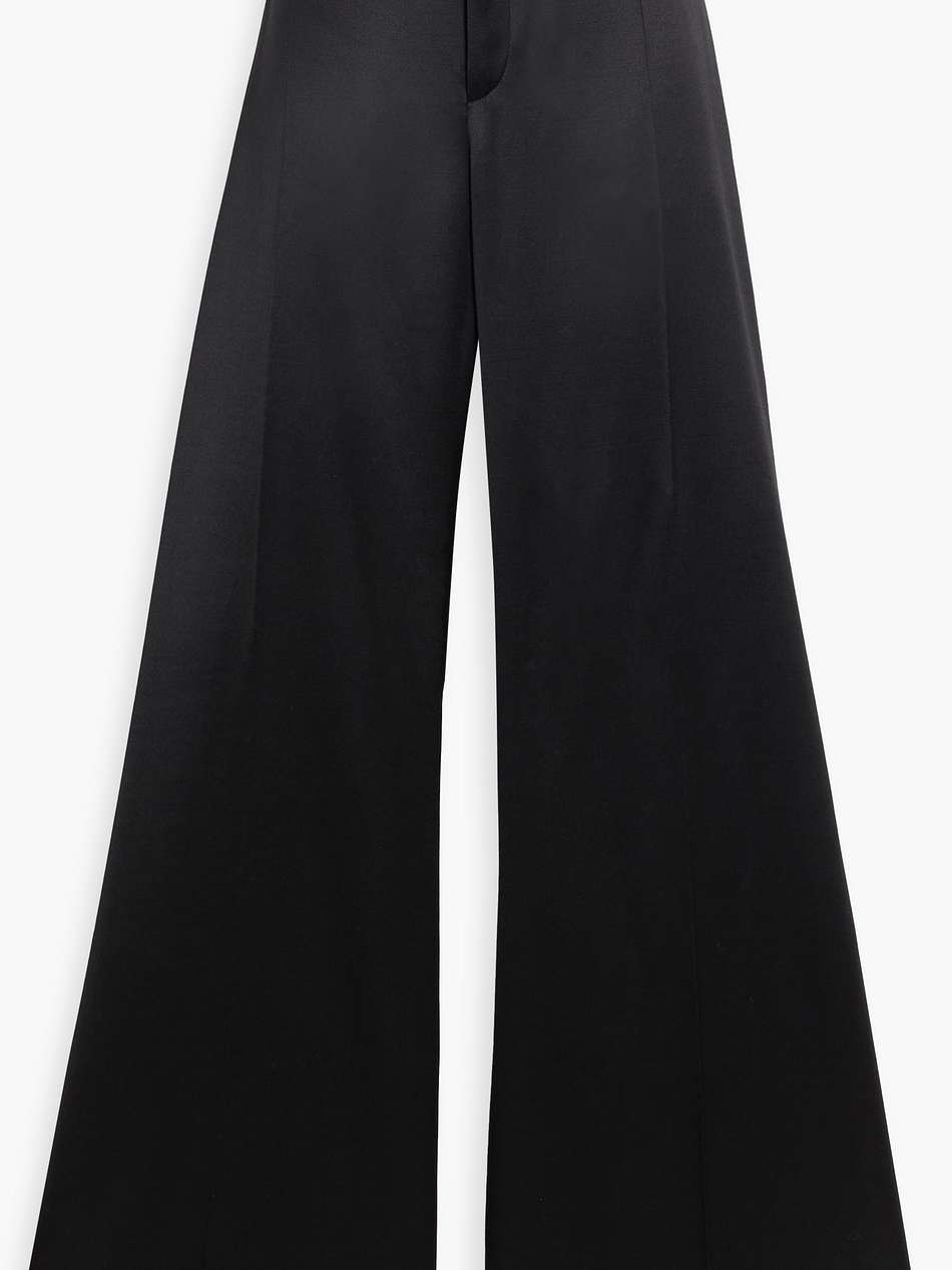 wool and silk-blend wide-leg pants