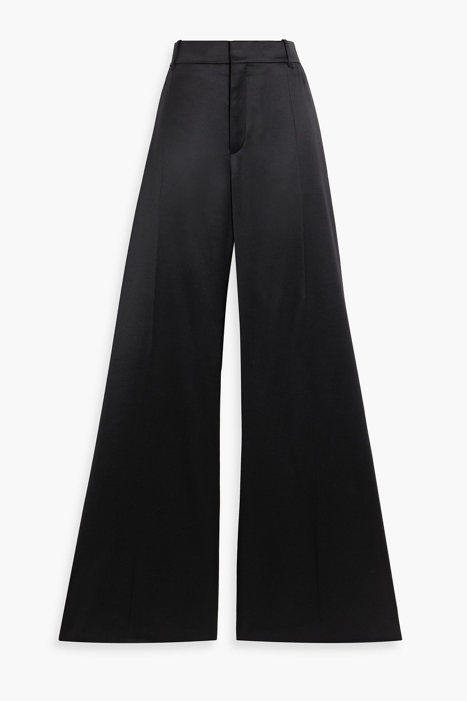 Chloé Wool And Silk-blend Wide-leg Pants In Black