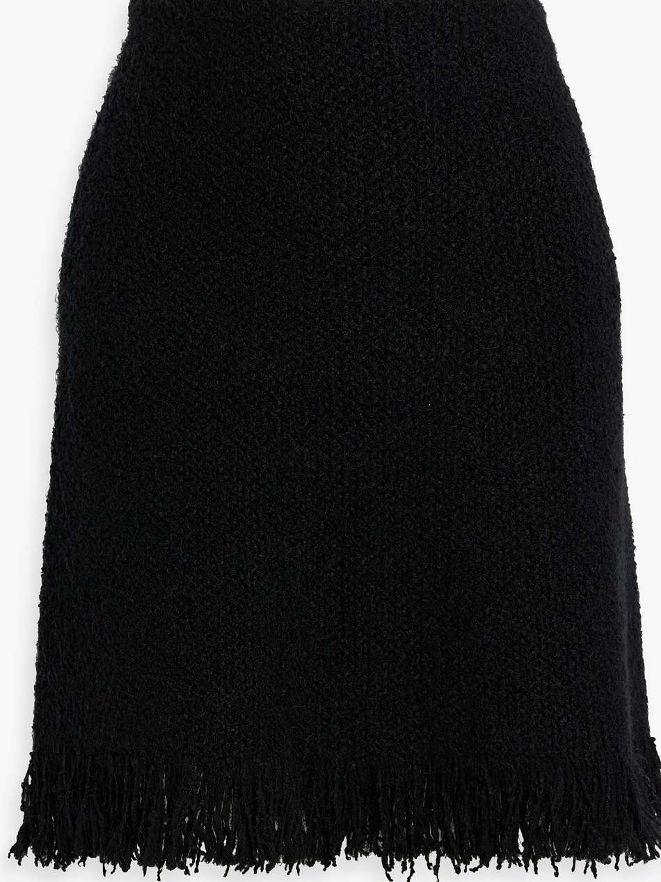 frayed wool-blend bouclé mini skirt