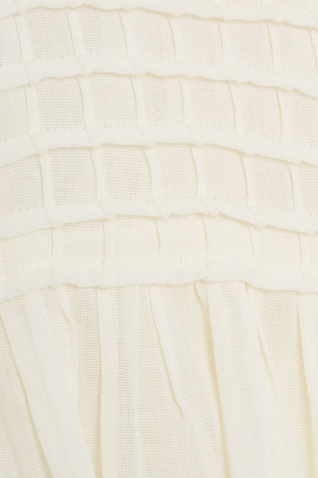 CHLOÉ Tie-detailed pintucked wool blouse