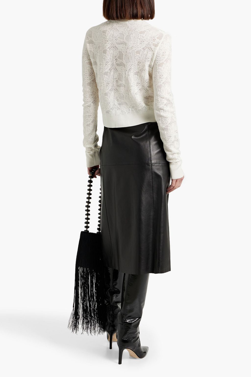 CHLOÉ Crocheted wool and silk-blend cardigan