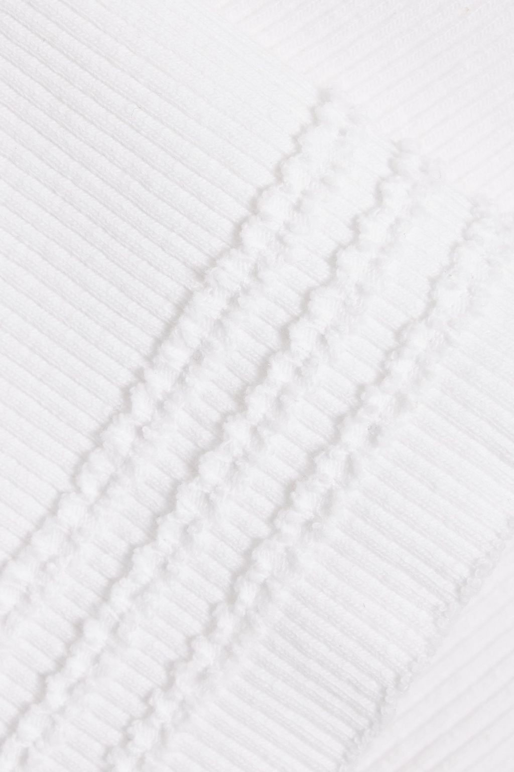 CHLOÉ Ruffled ribbed stretch-cotton jersey tank