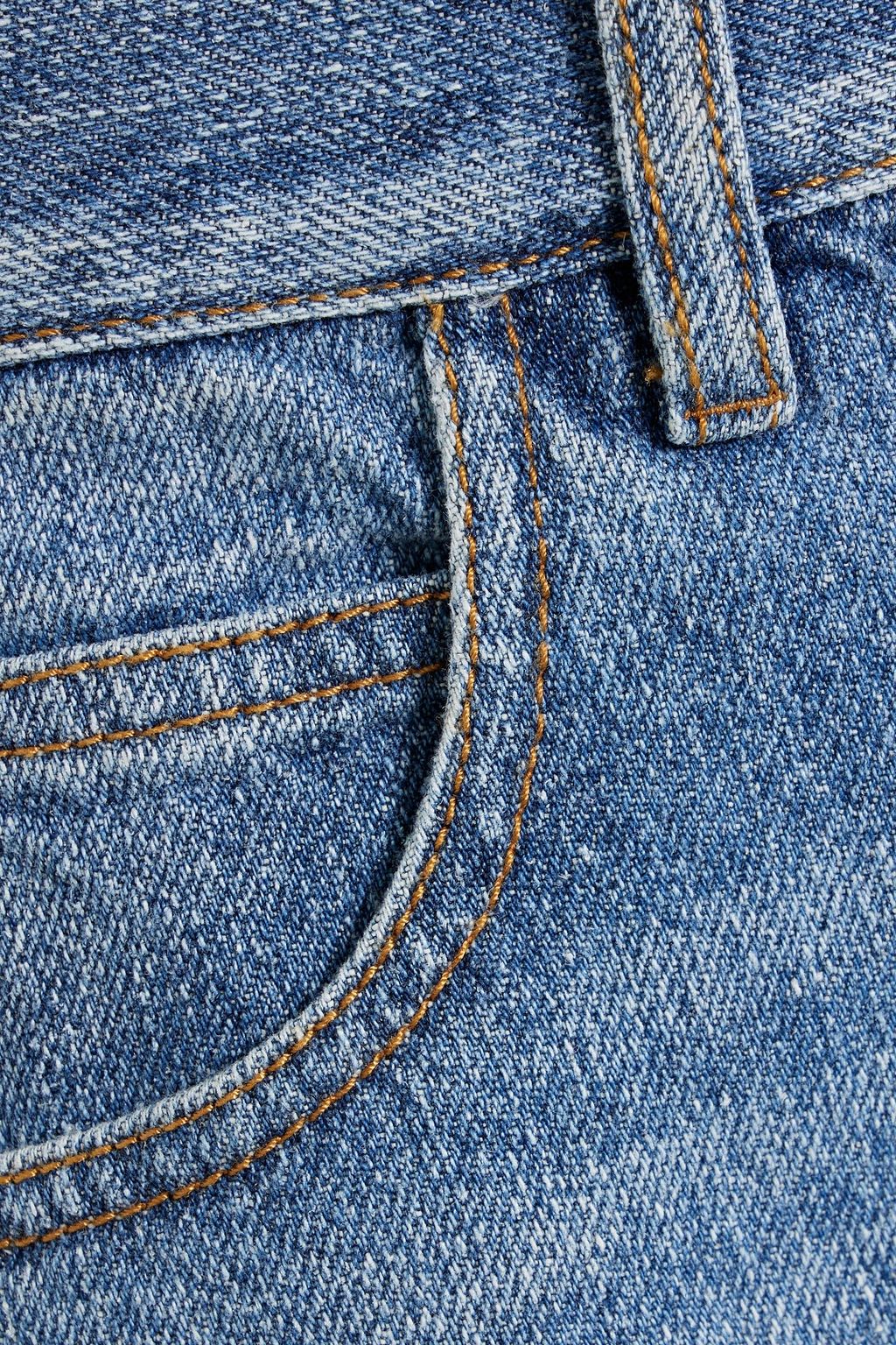 CHLOÉ Cotton and hemp-blend denim mini skirt